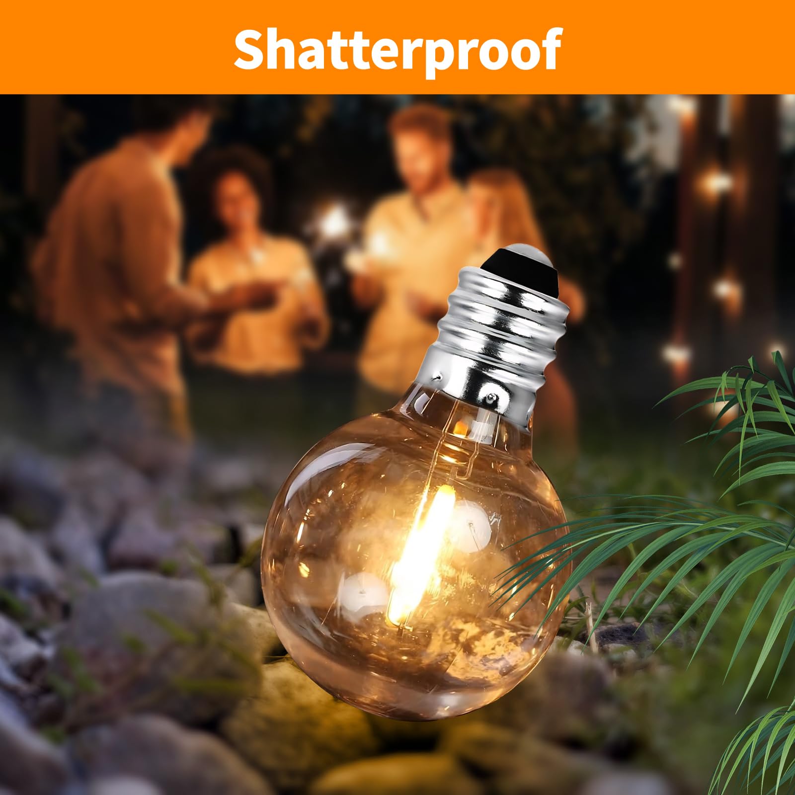 Chysuper G40 Led Replacement Light Bulbs For Outdoor String Lights, 10 Pack Shatterproof Globe Bulbs, 1.57 Inch Dimmable Led Bulbs, E12 Candelabra Base G40 Bulbs For Indoor Outside Patio Decor