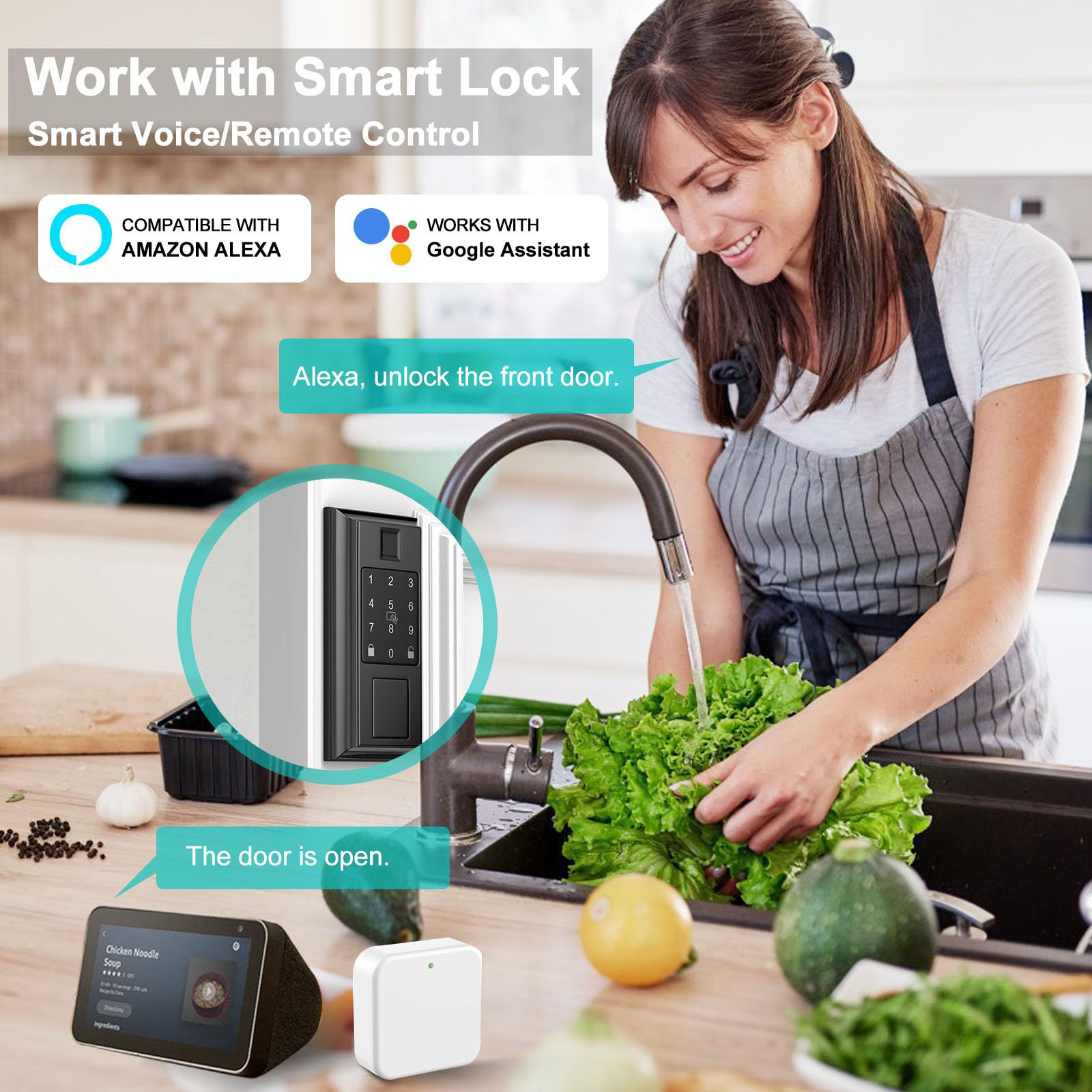 Narpult Smart Hub, Wifi Gateway For Smart Lock, G2 Gateway For Remote And Voice Control, Compatible With Ttlock App, Alexa