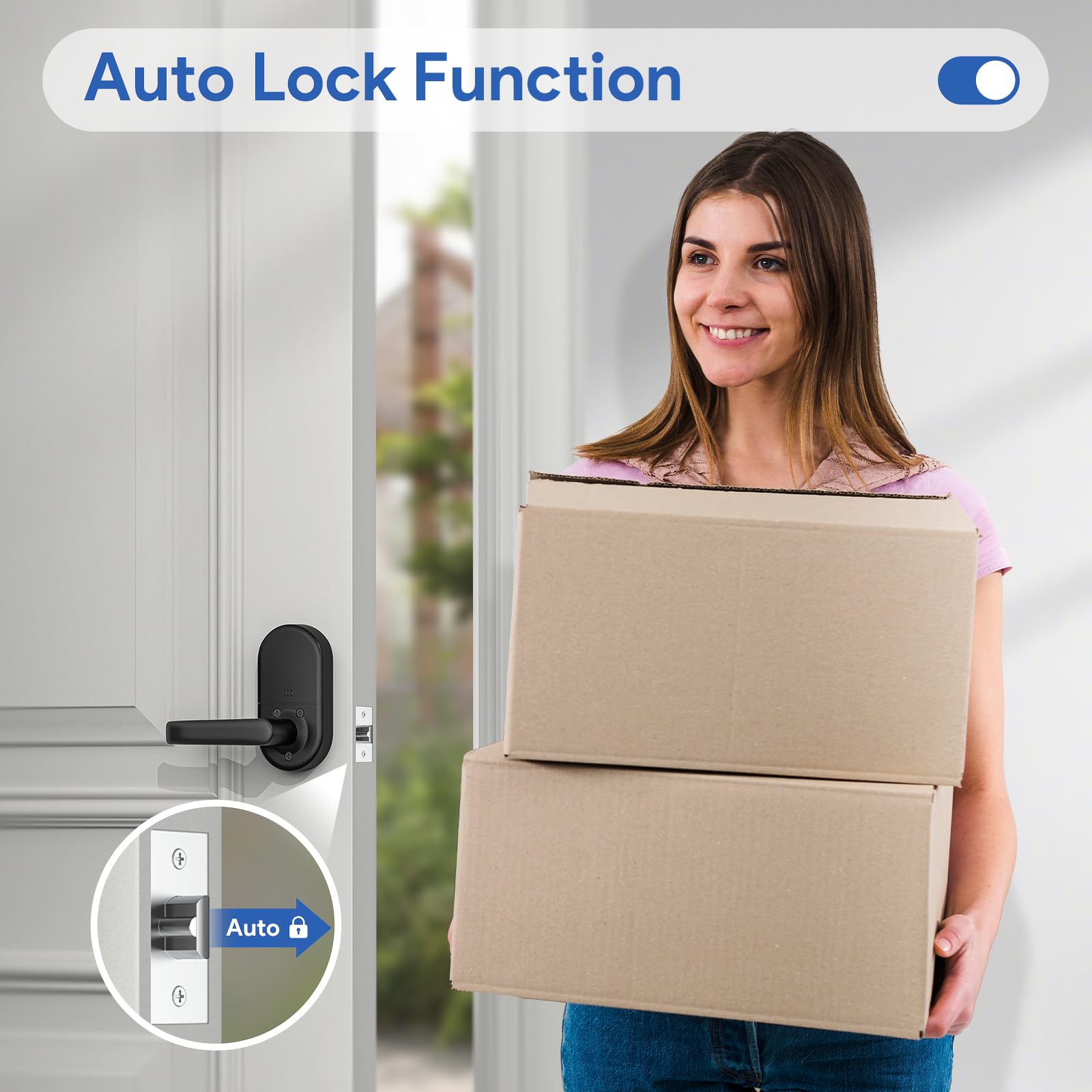 Nice Digi Smart Keypad Door Lock With Handle: Keyless Entry Digital Lock For Front/Interior Door, Electronic Code Knob, Easy Installation