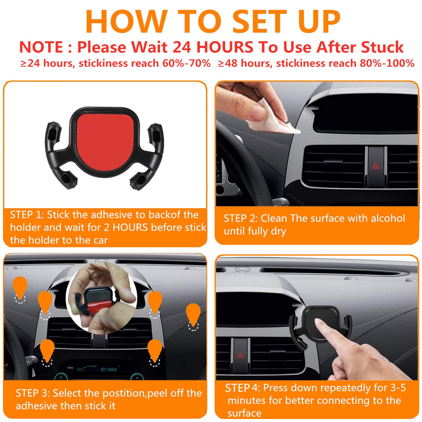 Zanedy Car Socket Mount For Cellphone Car Phone Pop Holder Stand For Collapsible Grip/Mount With Sticky Adhesive Used On Dashboard Home Desk Wall