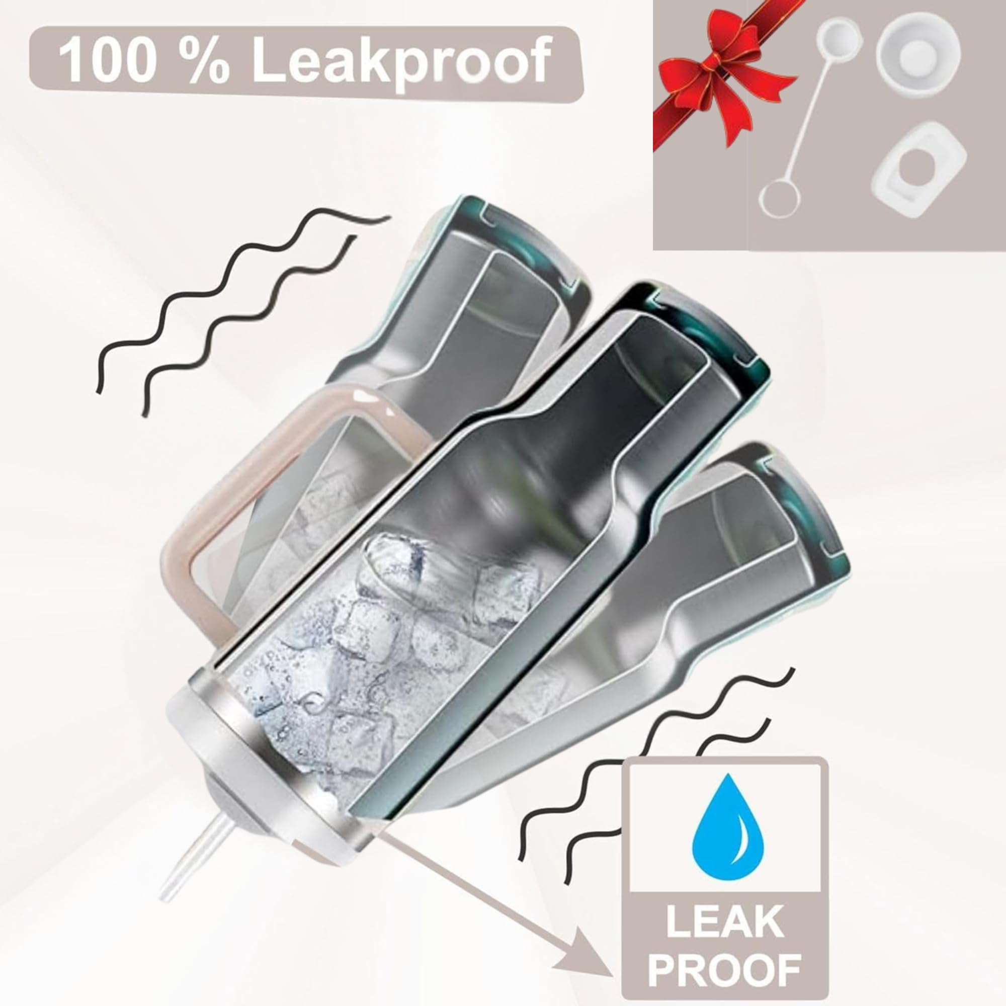 Tumbler With Lid & Straw 40Oz  Leak Proof ,Insulated, Reusable Travel Coffee Mug Stainless Steel