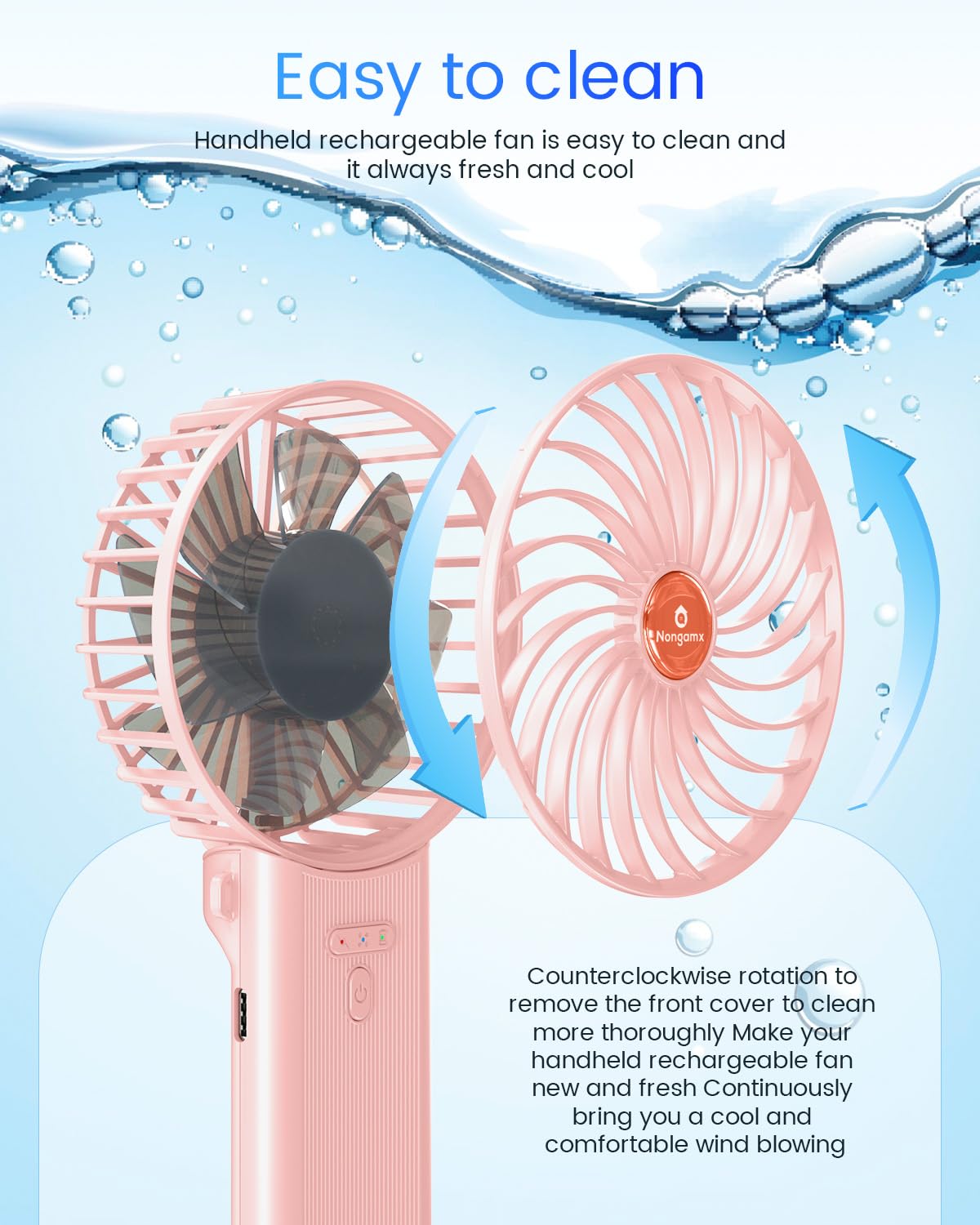 Portable Handheld Mini Fan Rechargeable: Small Hand Personal Foldable Fans 180° Adjustable 4 Speed