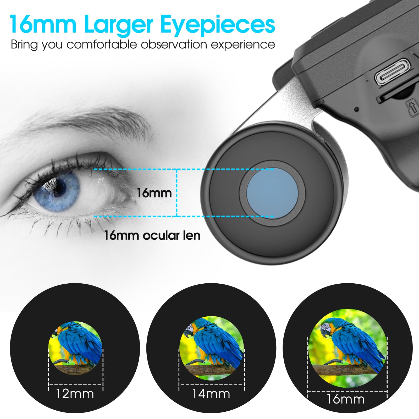 Zzstar 12X32 Binoculars With Camera, Binoculars For Adults, 2" Ltps Display 5Mp 1080P Video Photo Recorder For Bird Watching Travel Hunting, With 32Gb Micro Sd Card, Silvery