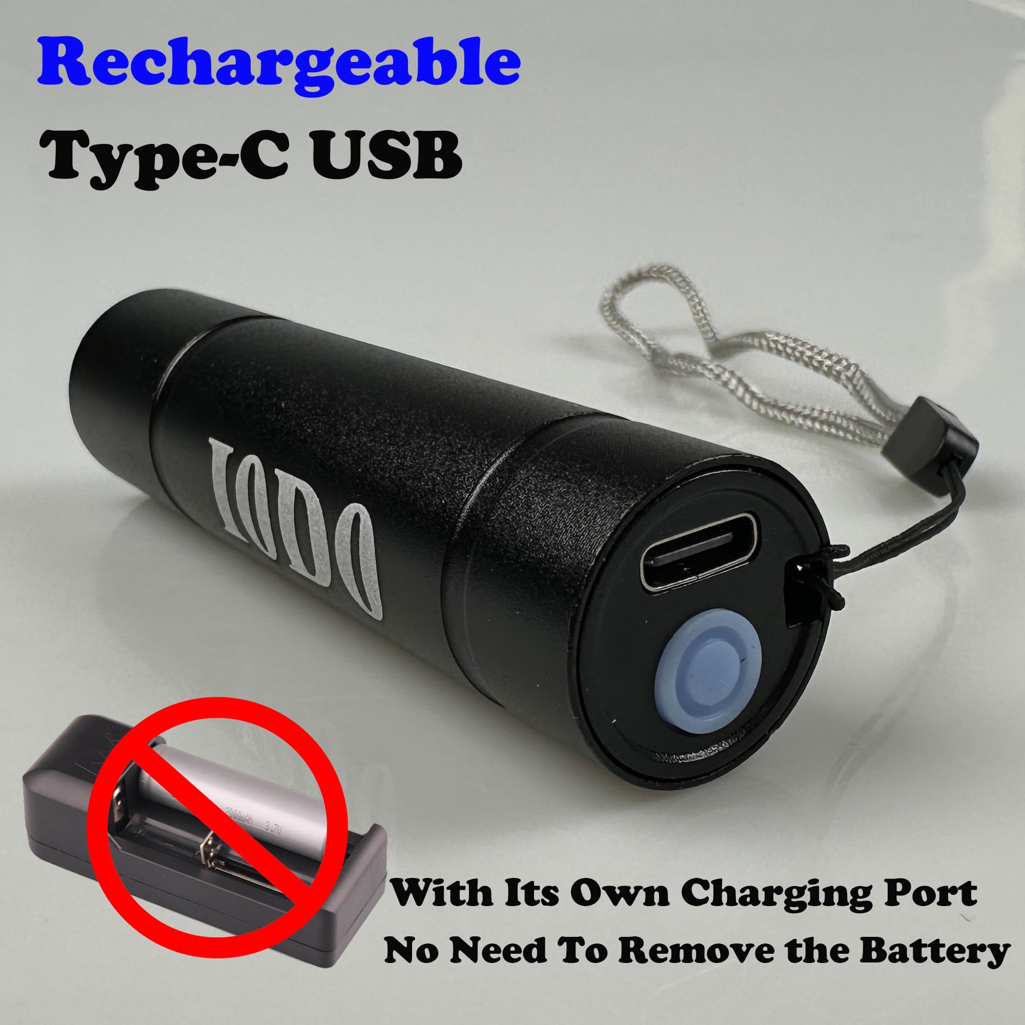 I0Do Rechargeable Usb-C Mini Keychain Light Super Bright 500Lm, Edc Pocket Flashlight With Lockout Mode,Emergency Night Light For Dog Walking,Inspection & Tactical
