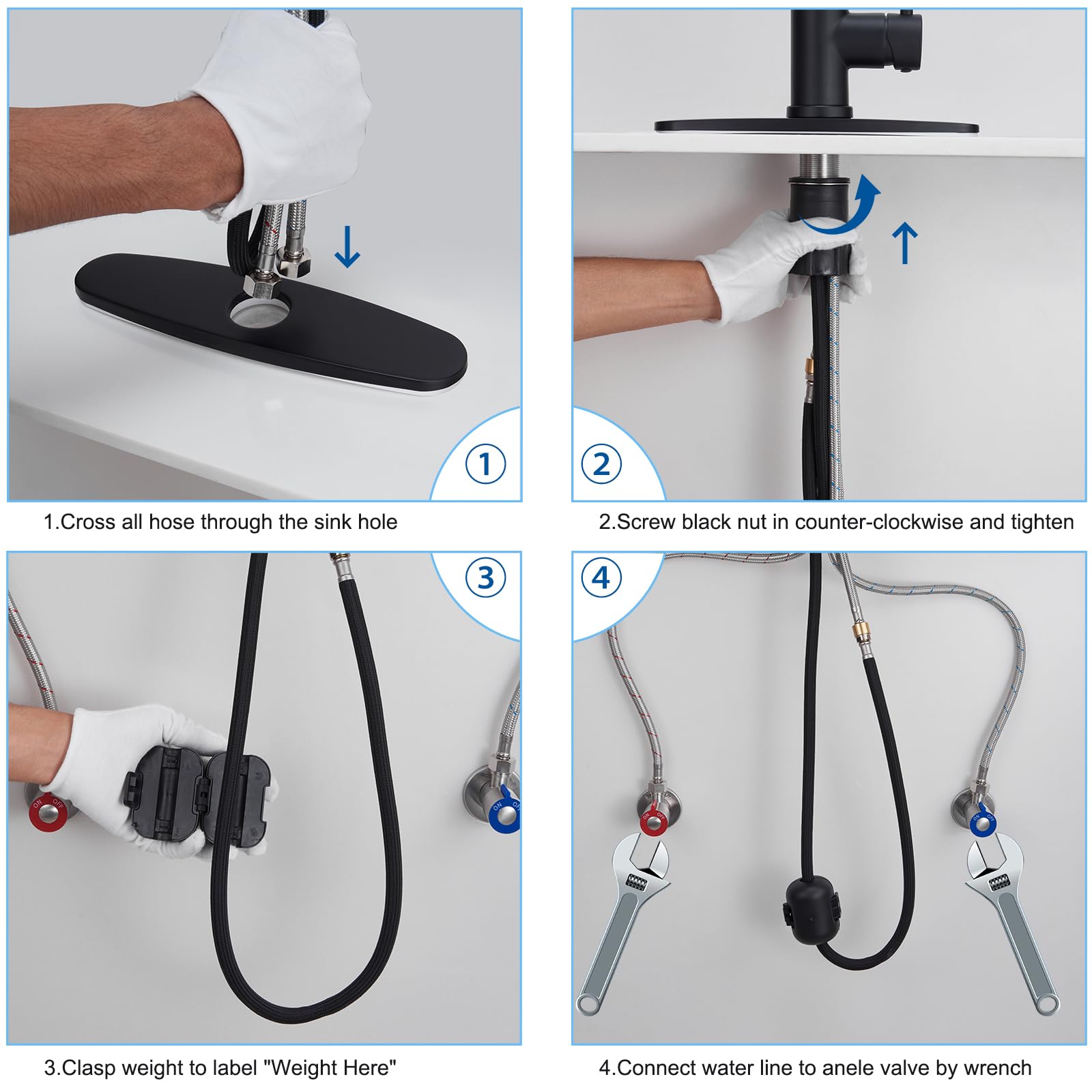 Aiodzlfd Matte Black Kitchen Faucets With Pull Down Sprayer, Kitchen Sink Faucet With Pull Out Sprayer - Effortlessly Achieve Efficient Kitchen Cleaning