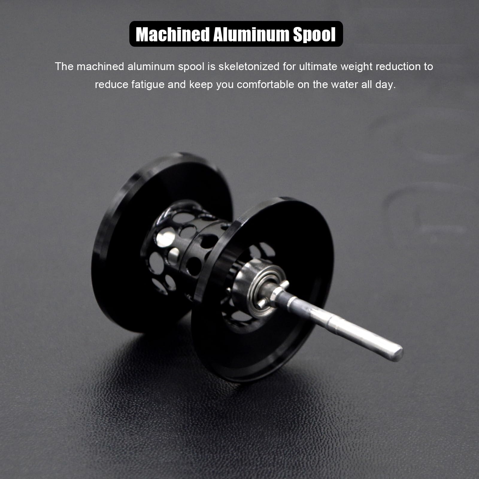 Camekoon Chameleon 200 Baitcasting Fishing Reel, Only 6.5 Ounces. Carbon Fiber Frame & Side Covers, 9+1 Stainless Steel Ball Bearings, Magnetic Brakes, Dual Cork Handles, Low Profile Baitcaster