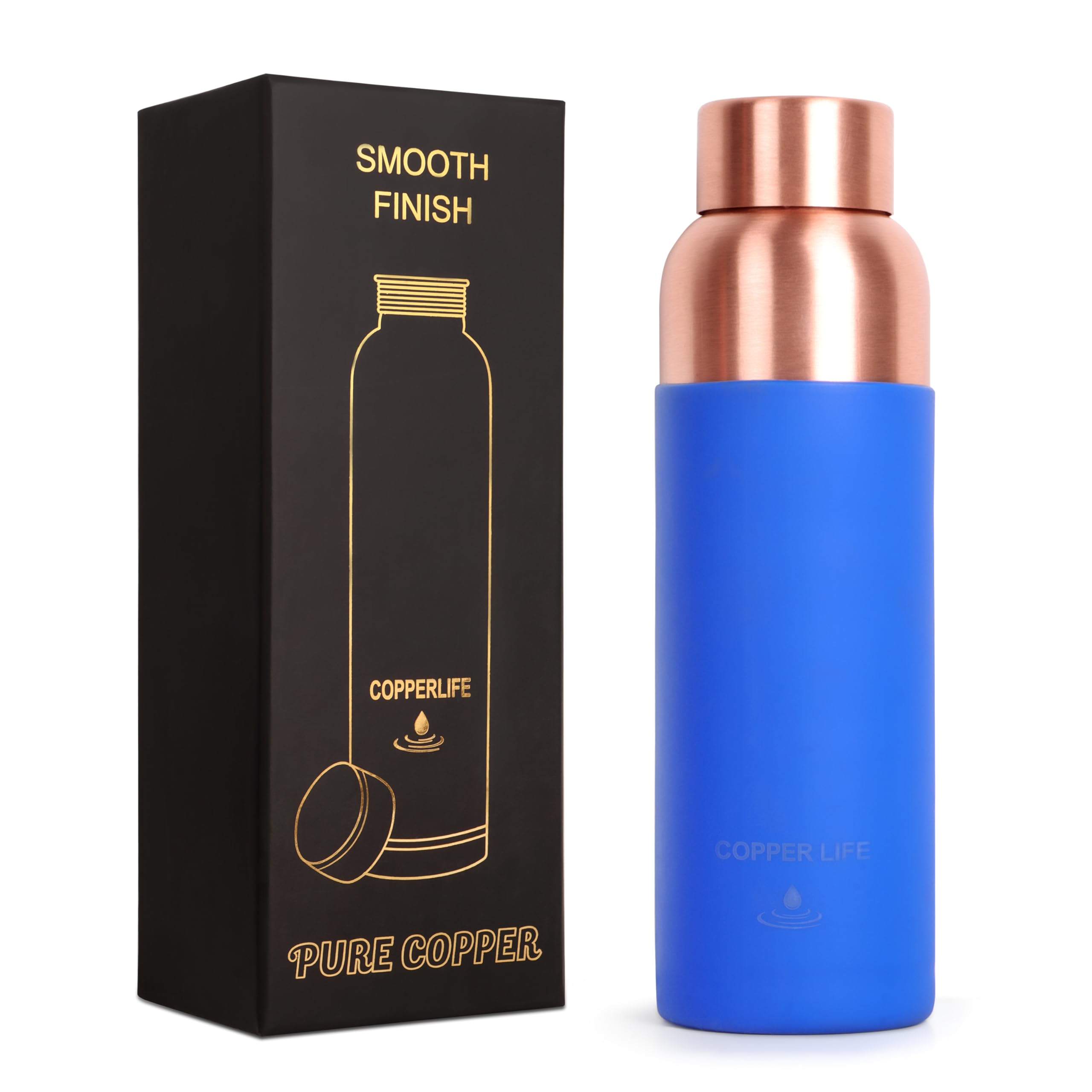 34 Ounces Pure Copper Water Bottle Handcrafted, Leak-Proof, Eco-Friendly, Health-Boosting Bottle