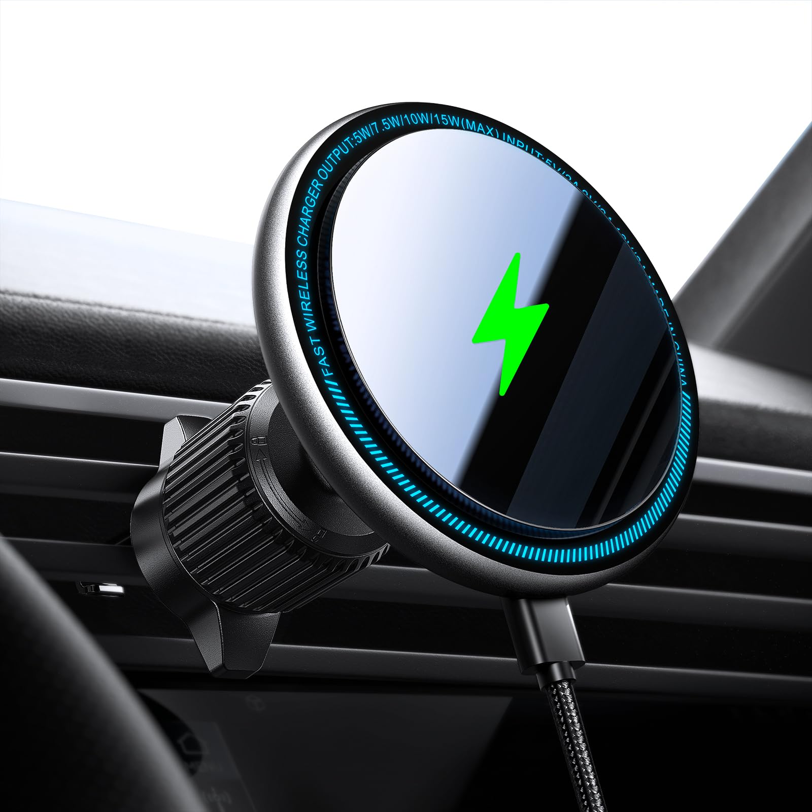Uptohigh For Magsafe Car Mount Charger, 15W Fast Charging Led Magnetic Wireless Car Charger, Air Vent Phone Holders For Your Car For Magsafe Car Phone Holder For Iphone 15/14/13/12 Fast Charging