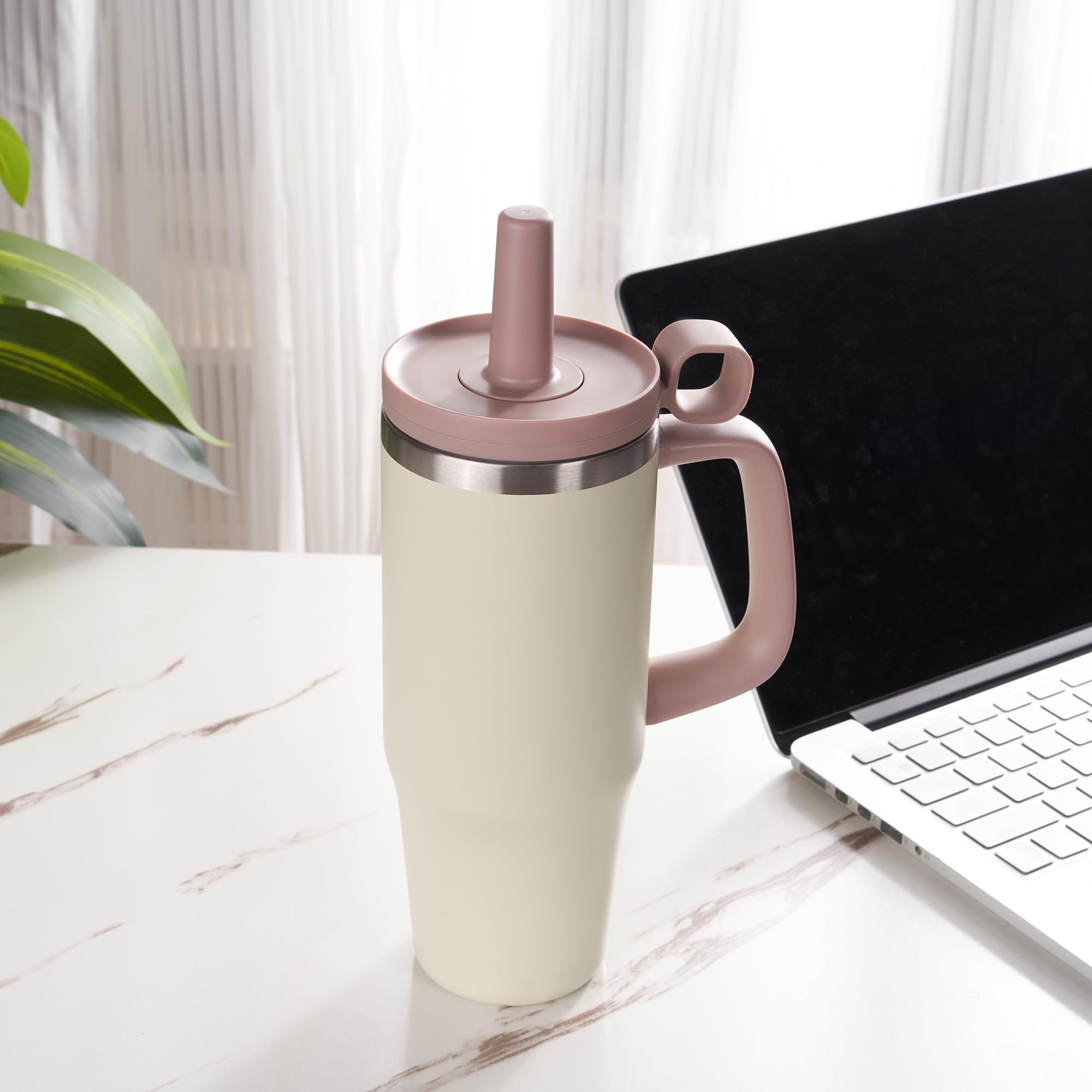 32Oz Water Bottle With Straw, Tumbler With Handle & Lid, Insulated Water Bottle With Straw Cover