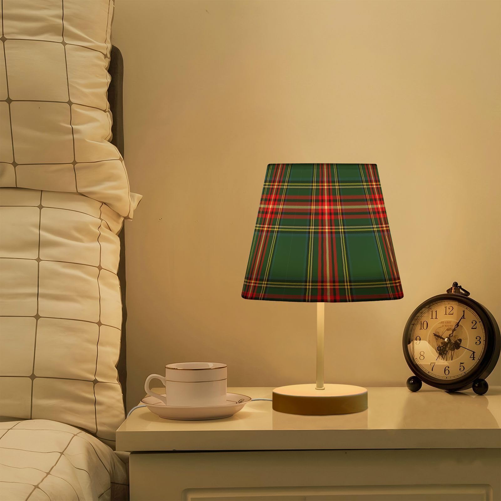 Kcldeci Plaid Tartan Check Lamps For Bedrooms Bedside Table Lamps Nightstand Lamps For Living Room Reading Bed Side End Table S