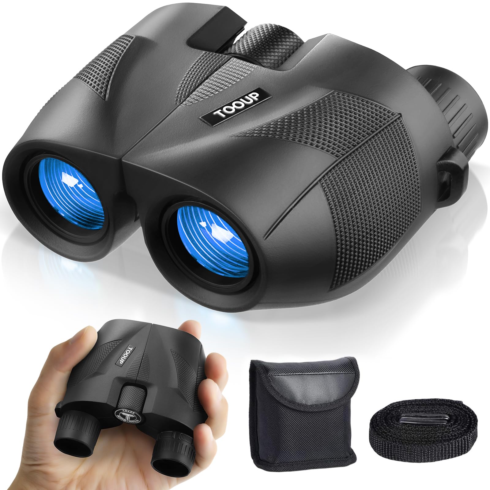 Tooup Compact Binoculars For Adults And Kids - High Powered With Clear Low Light Vision And Large Eyepiece, Hd Easy Focus For Bird Watching, Concerts And Sports
