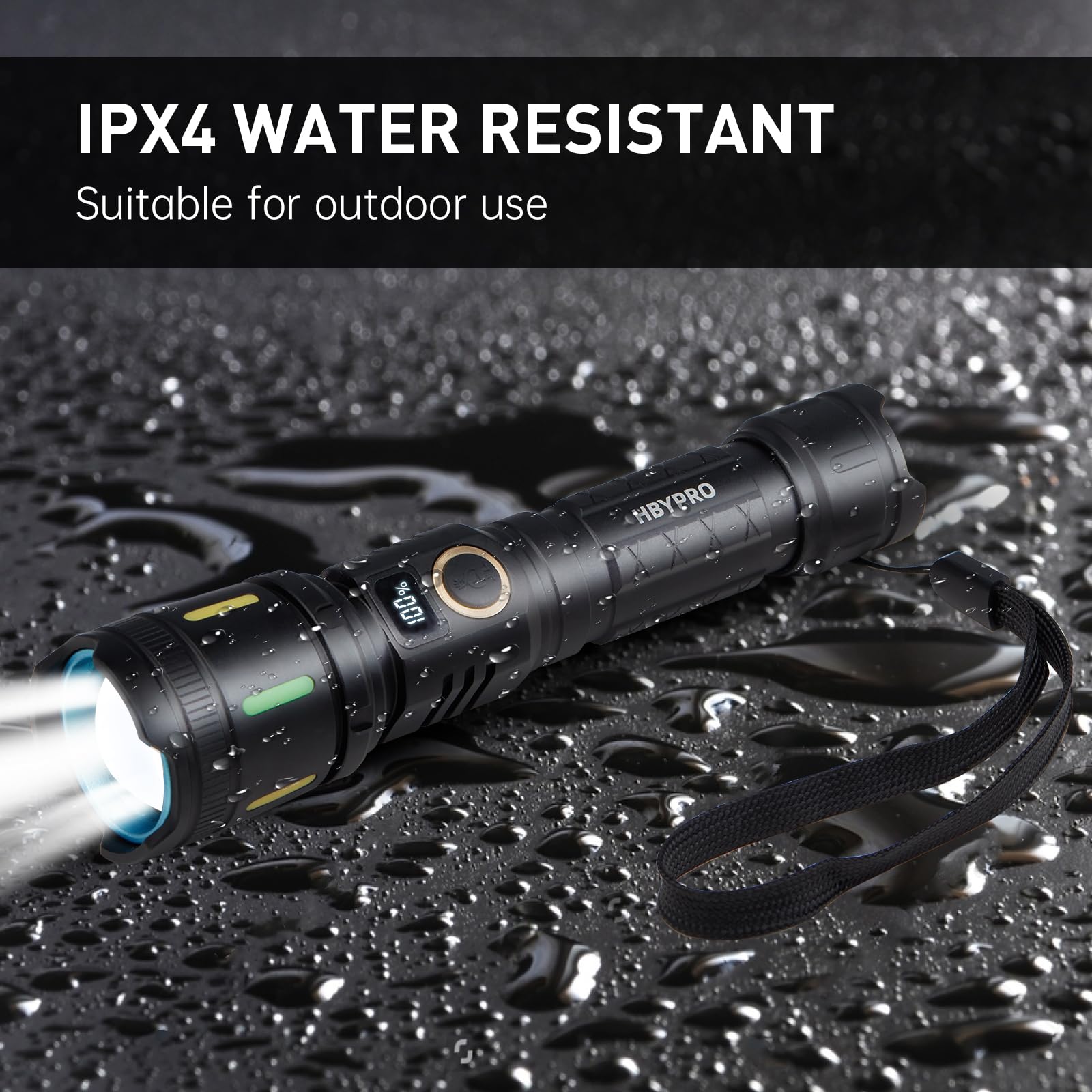 Hbypro Led Flashlights High Lumens Rechargeable 990,000 Lumens Super Bright Flashlight Compact Handheld Premiun Aluminum Alloy Body Flash Light With 4 Light Modes For Home And Outdoor Use