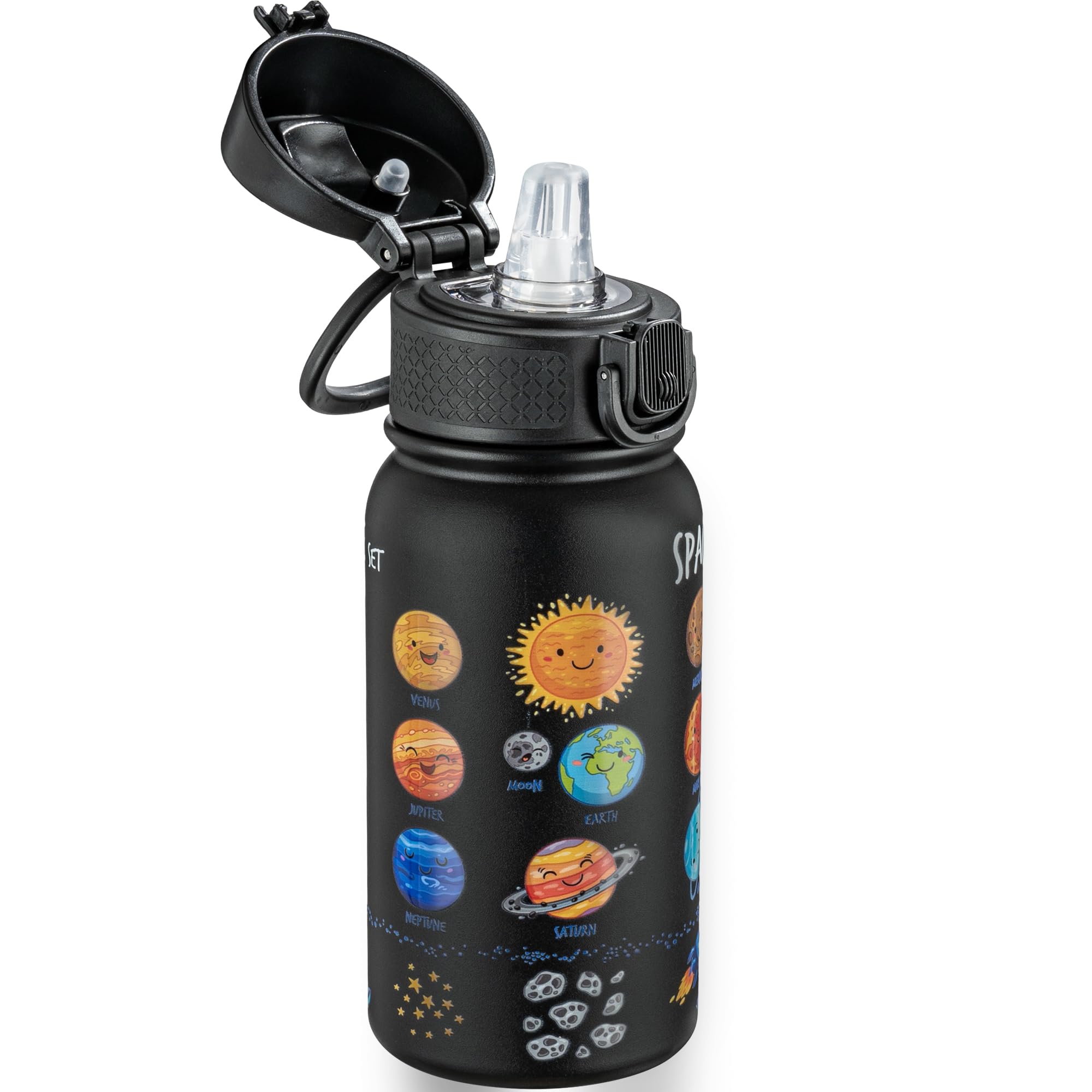 Oldley 12Oz Kids Water Bottle, Stainless Steel Insulated Water Bottle For Kids, With Straws Leak-Pr