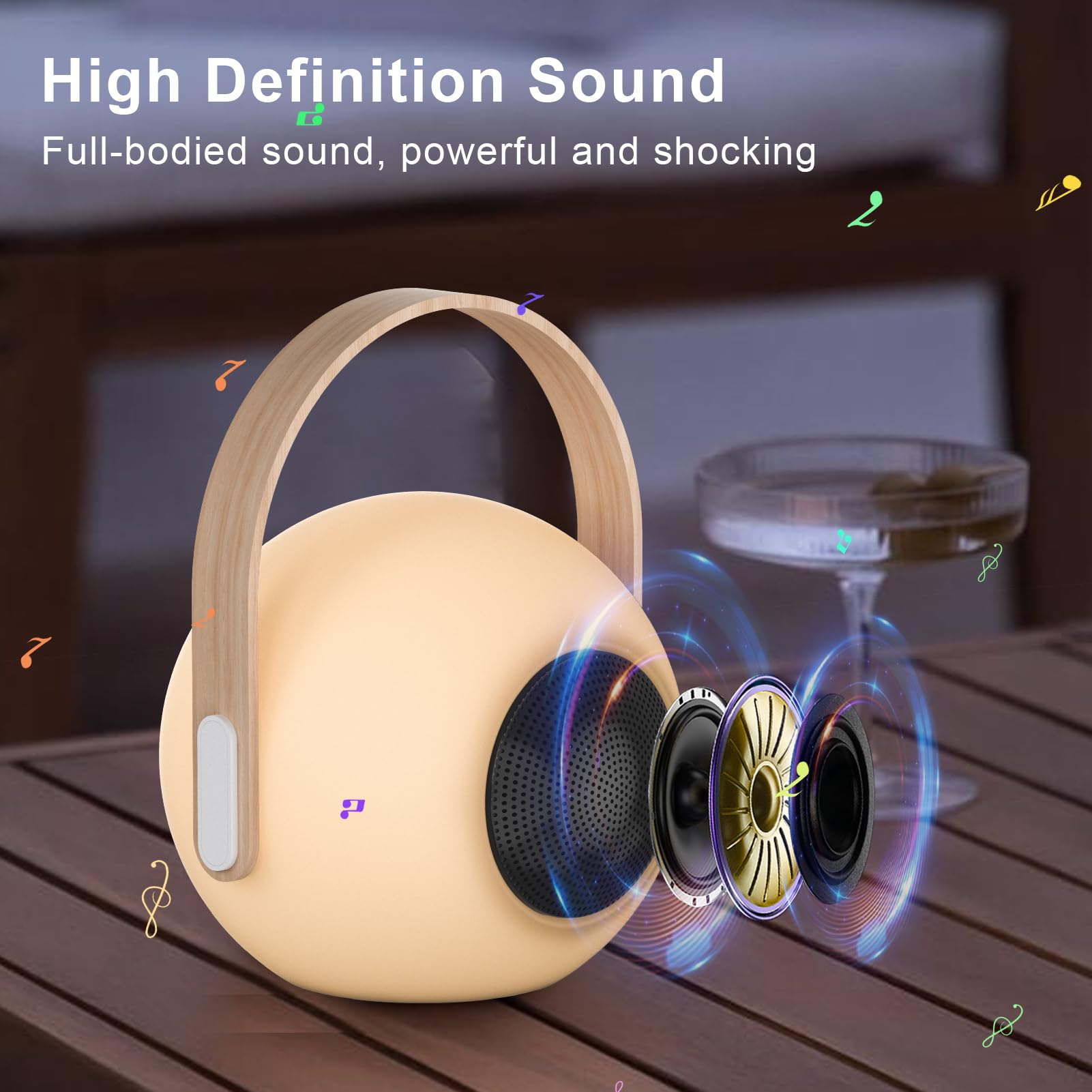 Uuffoo Table Lamp Shower Lamp With Speaker Patio Cordless Outdoor Speaker With Lights Rgb Ip44 Ideal For Patio Pool Party (White B)