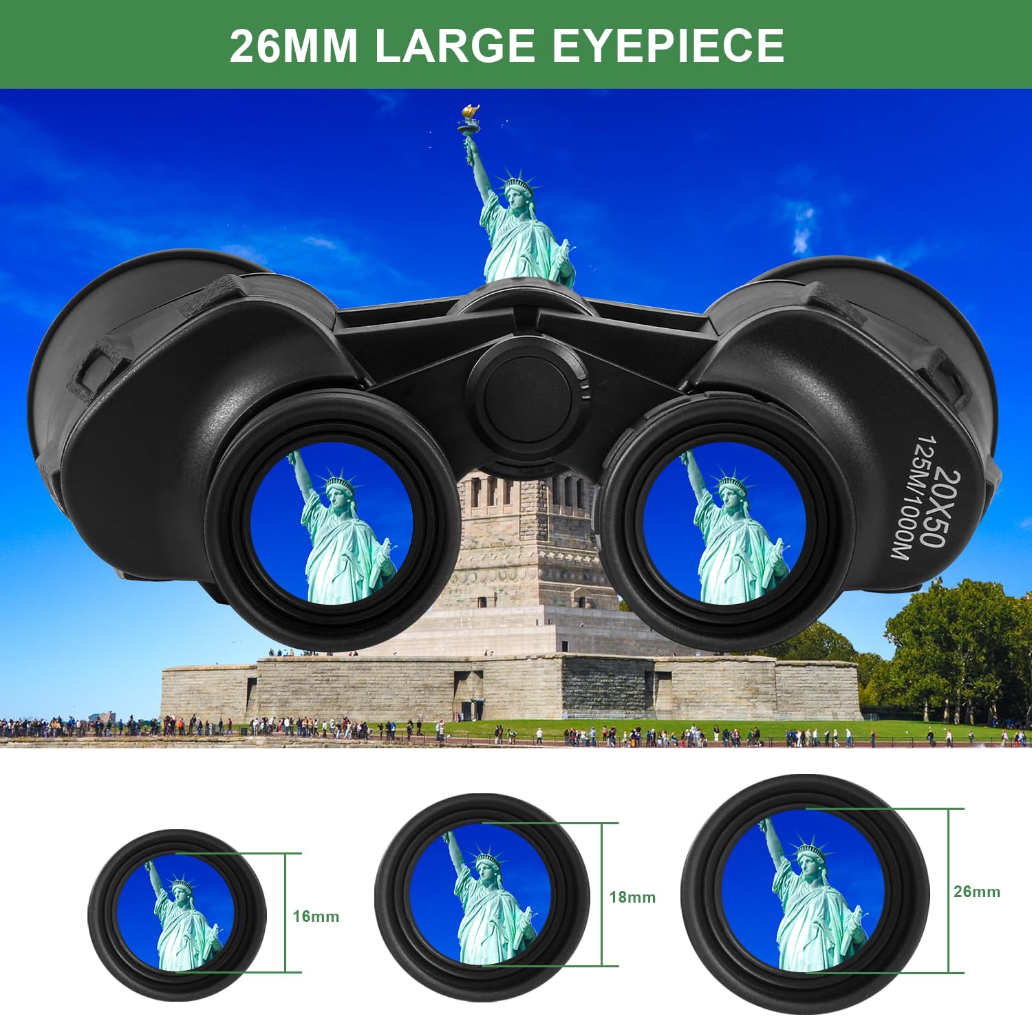 Yvey Essence 20X50 Hd Binoculars For Adults, Night Vision Binoculars Waterproof Binocular With Large View, Easy Focus For Bird Watching, Travel, Adventures