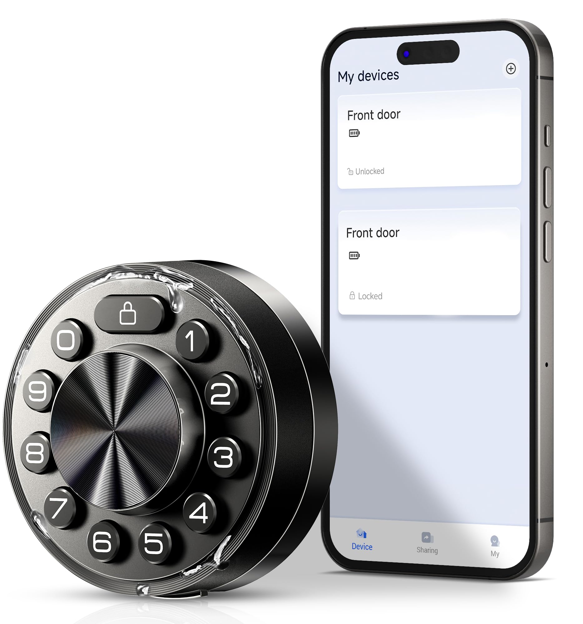 Veise Smart Deadbolt With App Control, 6-In-1 Keyless Entry Door Lock With 2 Keys, Electronic Digital Keypad For Front Door, Auto Lock, Waterproof, Easy Installation, Matte Black