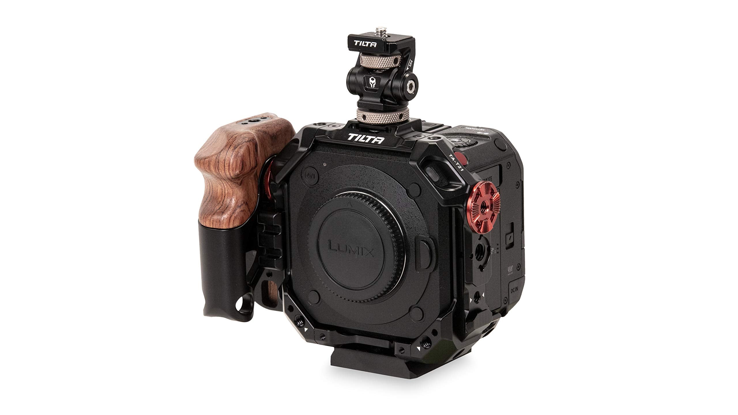Tilta Tiltaing Kit A Compatible With Panasonic Bgh1 + Bsh1 Camera - Black Wooden Handle, Cold Shoe Monitor Mount, 1/4"-20 And Arri Rosette Mounting Points Ta-T21-A-B