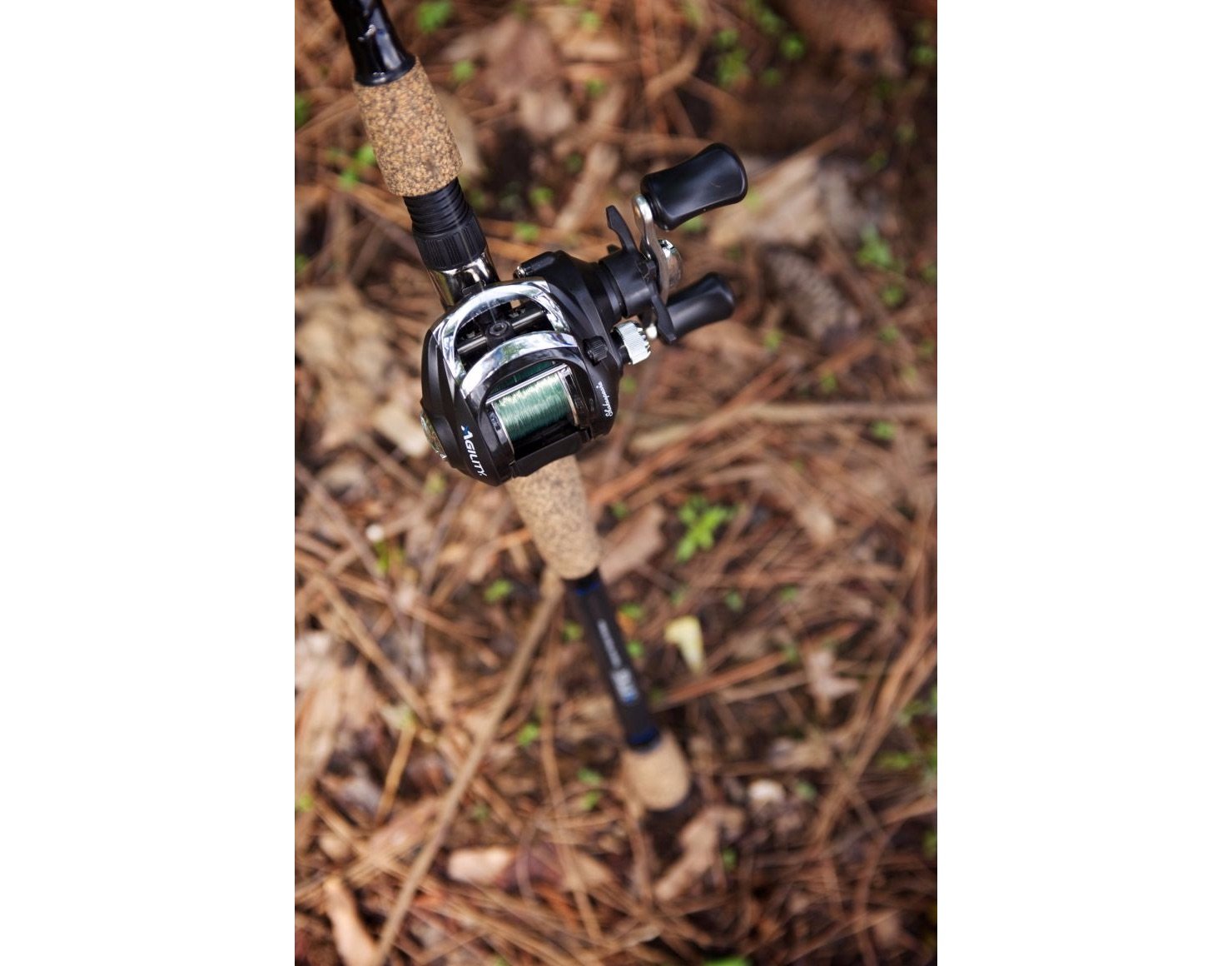 Shakespeare Agility Low Profile Baitcast Fishing Reel, Right Handle Position, Multi-Disk Drag System, Brass Drive And Pinion Gears