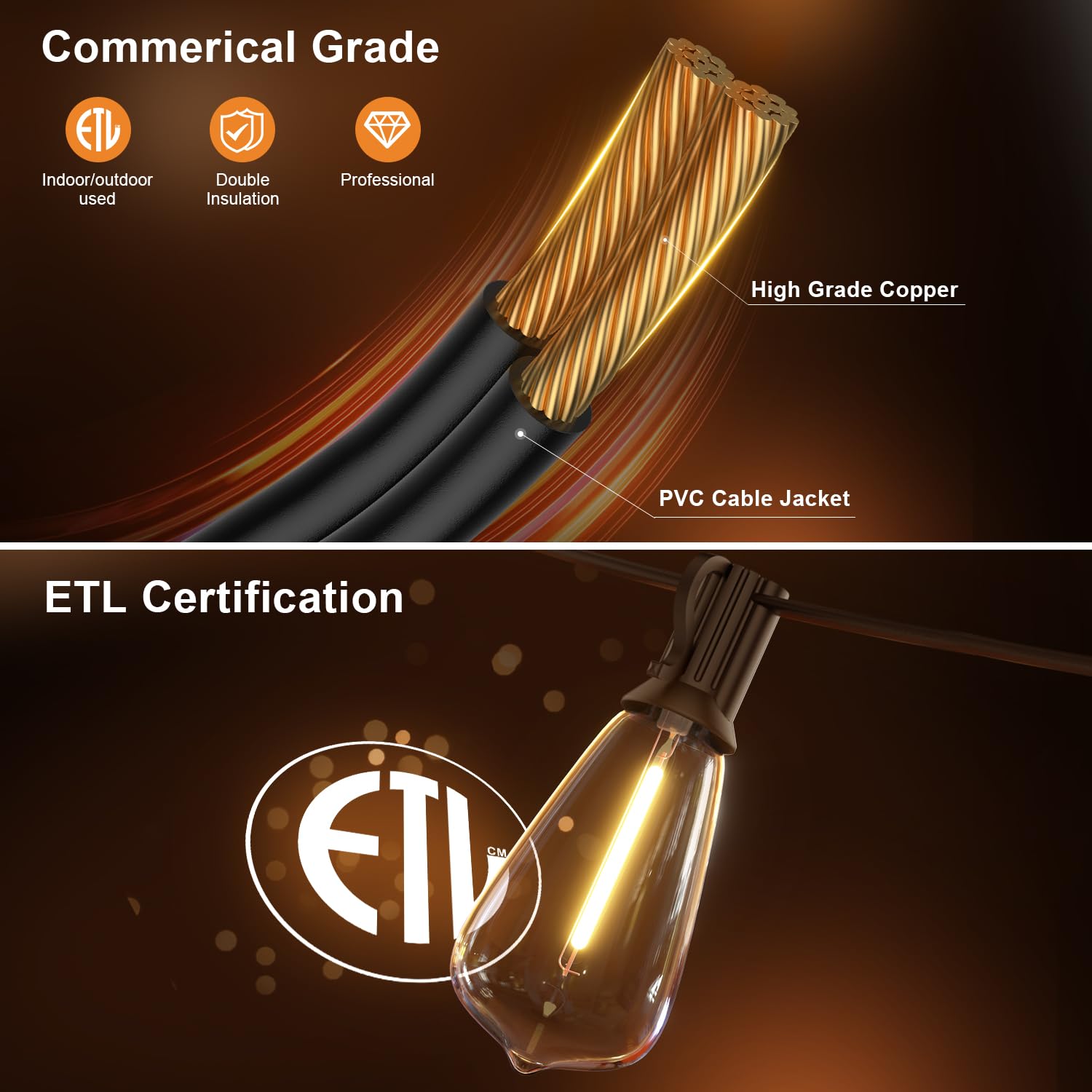 Lapitio 150Ft Outdoor String Lights With Remote, Garden Patio Decor With 2500K Warm White, 75+3 Led Edison Bulbs, Support Timer Dimmable Waterproof Shatterproof For Yard Outside Porch Deck Backyard