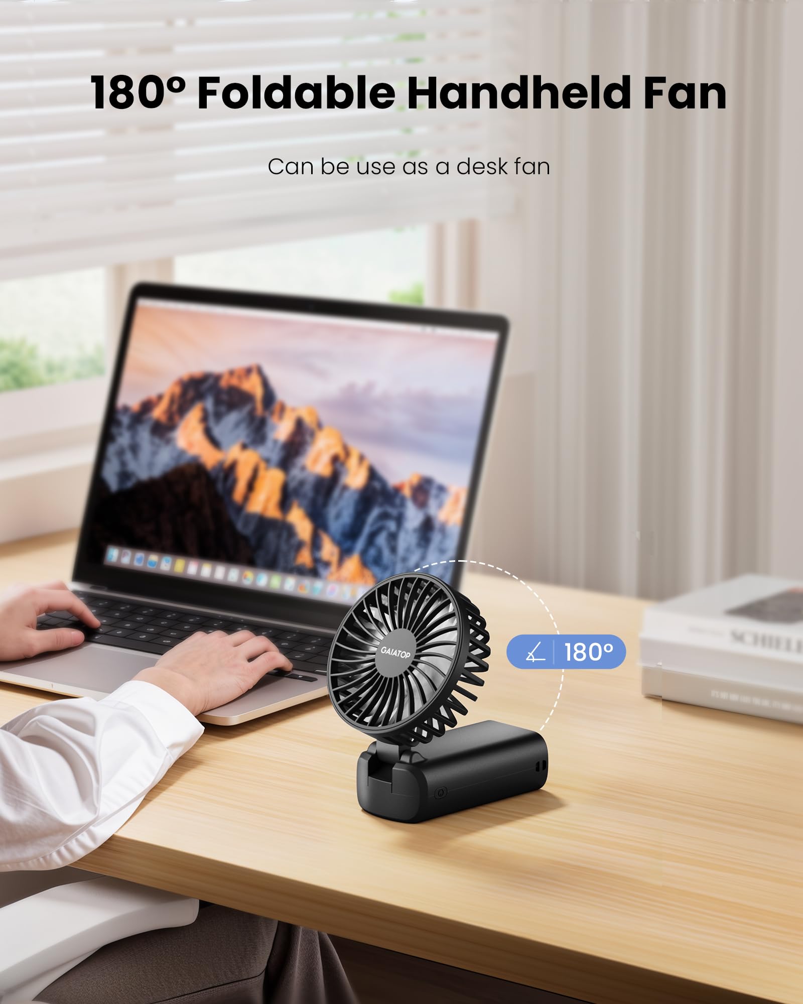 Three speed settings on the Gaiatop fan for customizable airflow