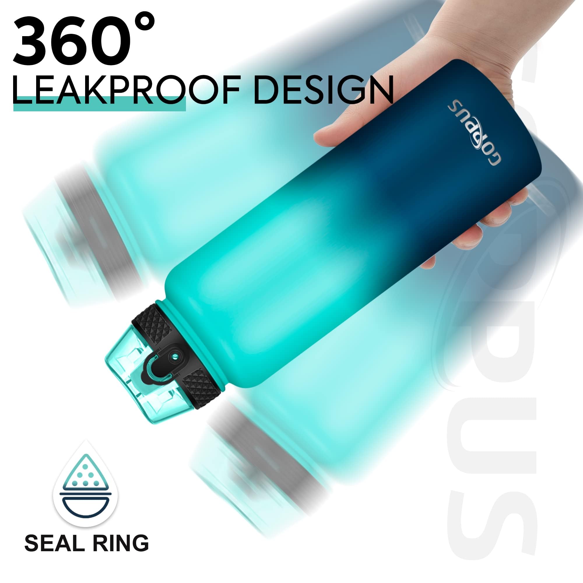 Goppus 40 Oz Insulated Water Bottle With Straw Lid Stainless Steel Sports Water Cup Flask Wide