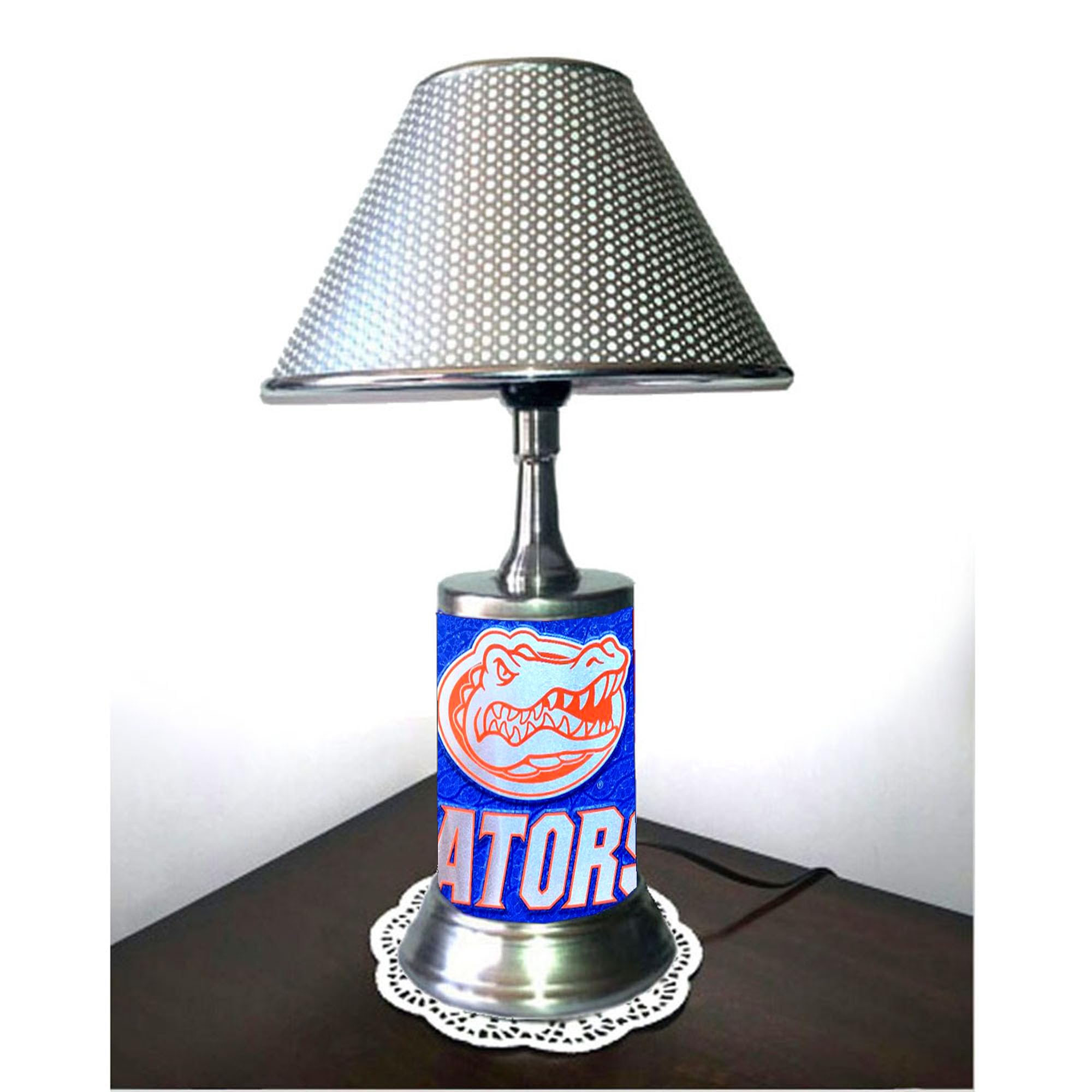 Js Table Lamp With Shade, Mosaic Plate Rolled Into Lamp Body, Flga