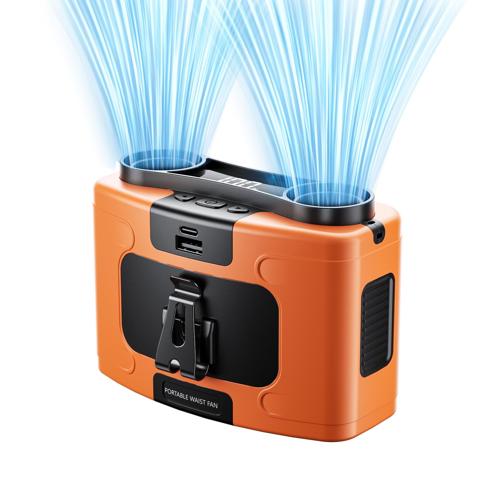 Waist Fan,Personal Fan Portable Usb Rechargeable Waist Clip Fan Working Fan Hand Free 10000Mah - Koospark