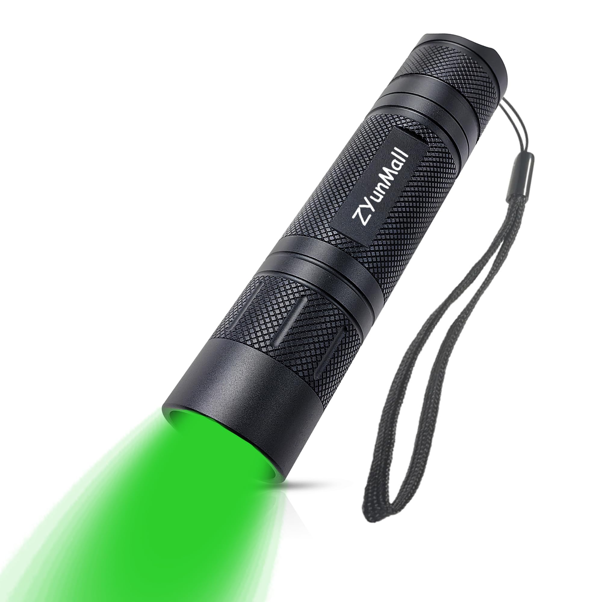 Zyunmall Green Light Flashlight Single Mode Zoomable Green Led Flashlights For Night Hunting, Hog