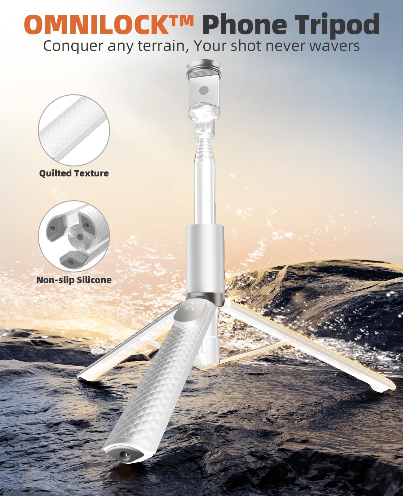 Vimose Tripod For Iphone &Phone Tripod Stand, Lightweight Aluminum Alloy, Adjustable Height, Compatible With Iphone And Android Phones