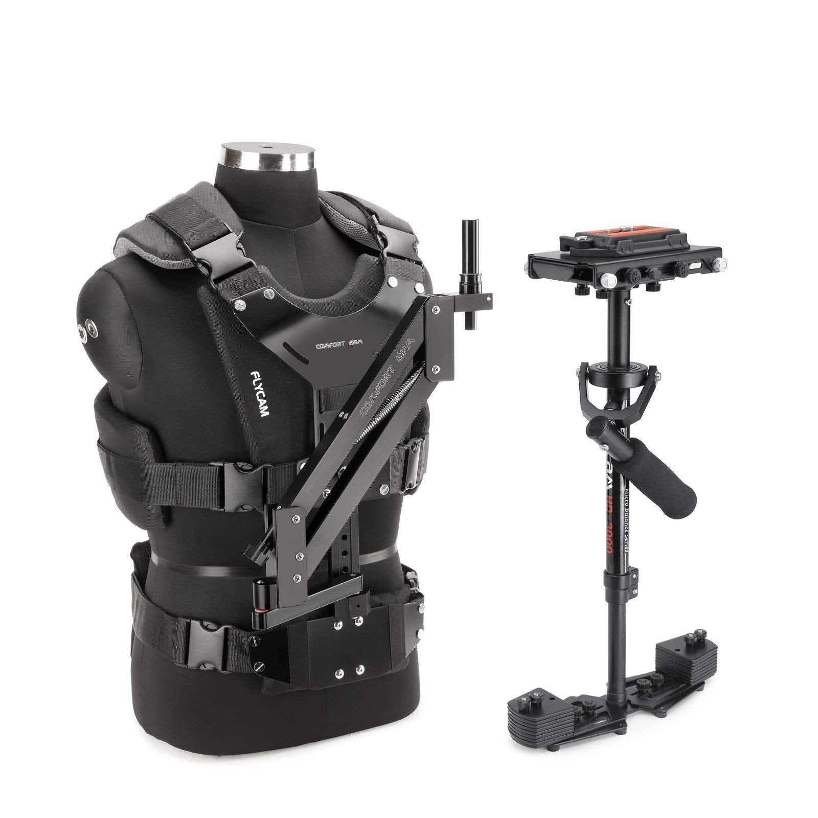 Flycam Hd-3000 Camera Steadycam Stabilizer System With Comfort Arm And Vest For Dslr Video Camcorder Up To 3.5Kg/ 7.7Lb Unico Quick Release & Table Clamp + Carrying Bag (Cmft-Hd3)
