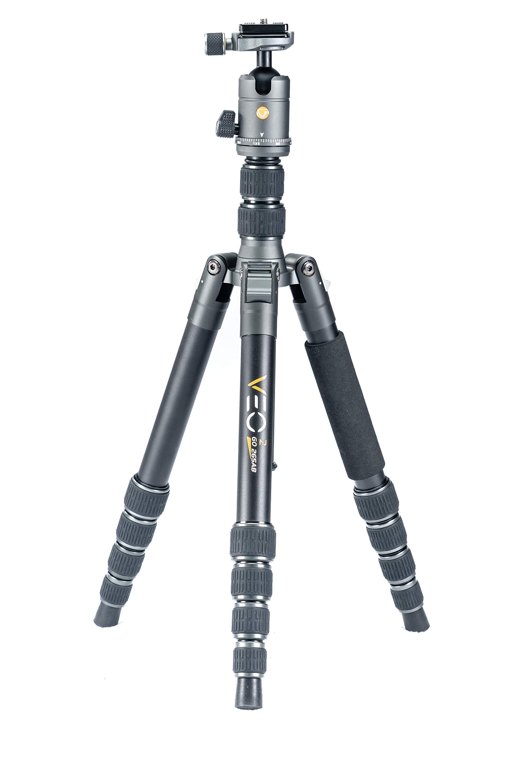 Vanguard Veo2Go265Ab Aluminum Travel Tripod With Ball Head For Sony, Nikon, Canon, Fujifilm Mirrorless, Compact System Camera (Csc), Dslr