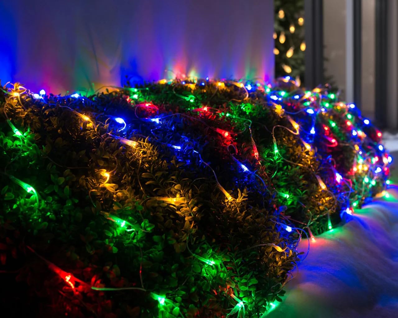 Anycosy 390 Led Christmas Net Lights,13X5Ft Mesh String Lights,8 Modes Waterproof Outdoor Mesh Fairy Lights For Xmas Trees, Bushes, Wedding, Garden (Multicolor)