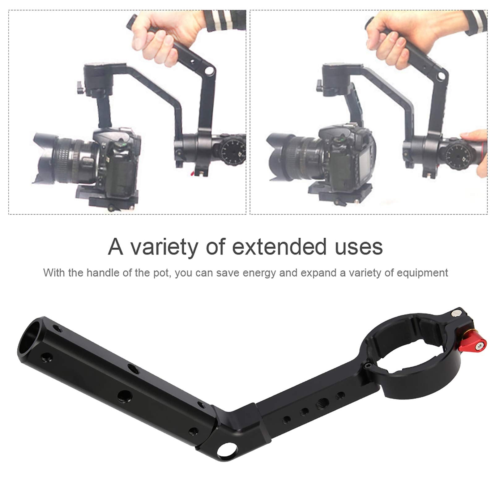 Agatige Portable Extension Handle Grip, Bracket Stabilizer Grip Handlebar Extender Extension Lamp Holder Handlebars Extender Extension For Crane2 For Ak2000