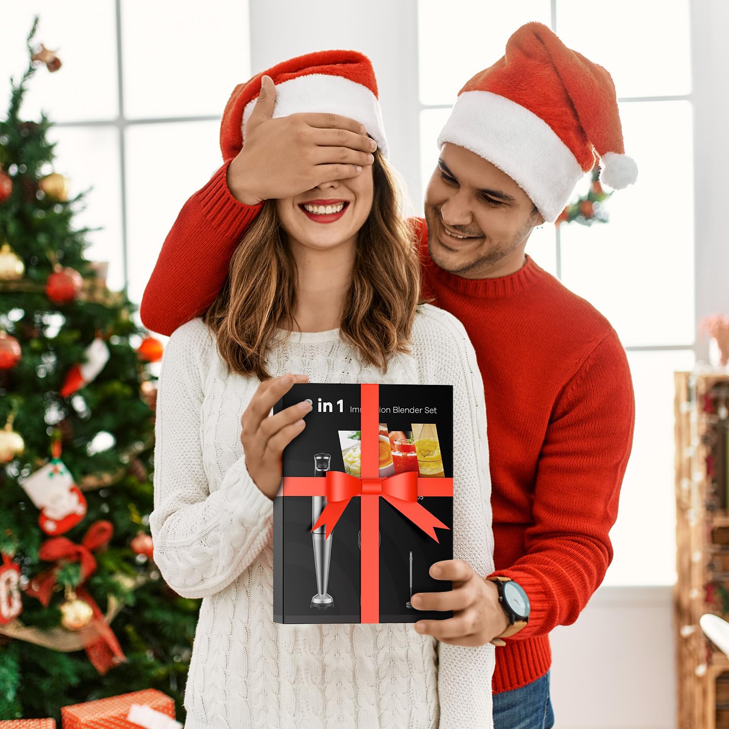 Besroy Immersion Blender Handheld 1100W Corded Hand Blender Trigger Variable Speed 3 In 1 Stick Blender With Whisk, Milk Frother Attachments Emulsion Blender Handheld For Soup, Smoothie, Puree