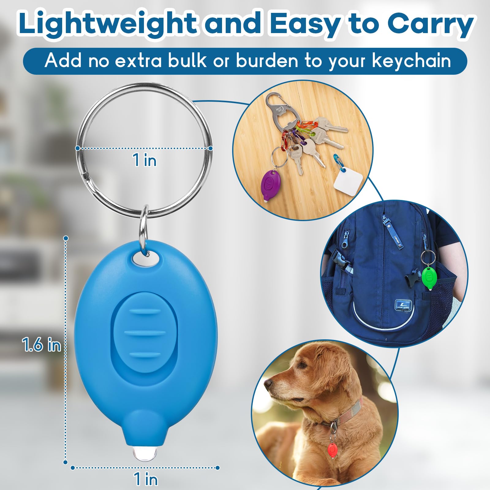 Uaimvie 7 Pcs Led Keychain Flashlight Mini Keychain Light Ultra Bright Tiny Flashlight Small Portable Light Battery Powered With Key Ring For Outdoor Activities And Emergency Lightning, 7 Colors Of Shells