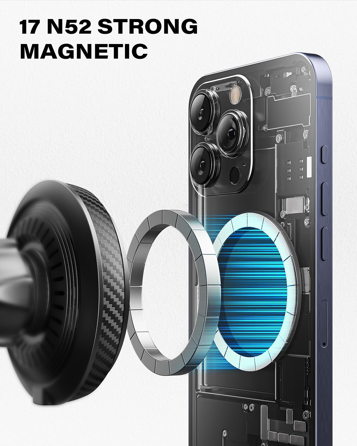 Apps2Car  For Qi2 Magsafe Cup Holder Charger, Car Mount Charger 15W Fast Charging, Wireless Magnetic Cell Phone Stand With Tri-Pivot Arm For Iphone 16 15 14 13 12 Pro Max Mini