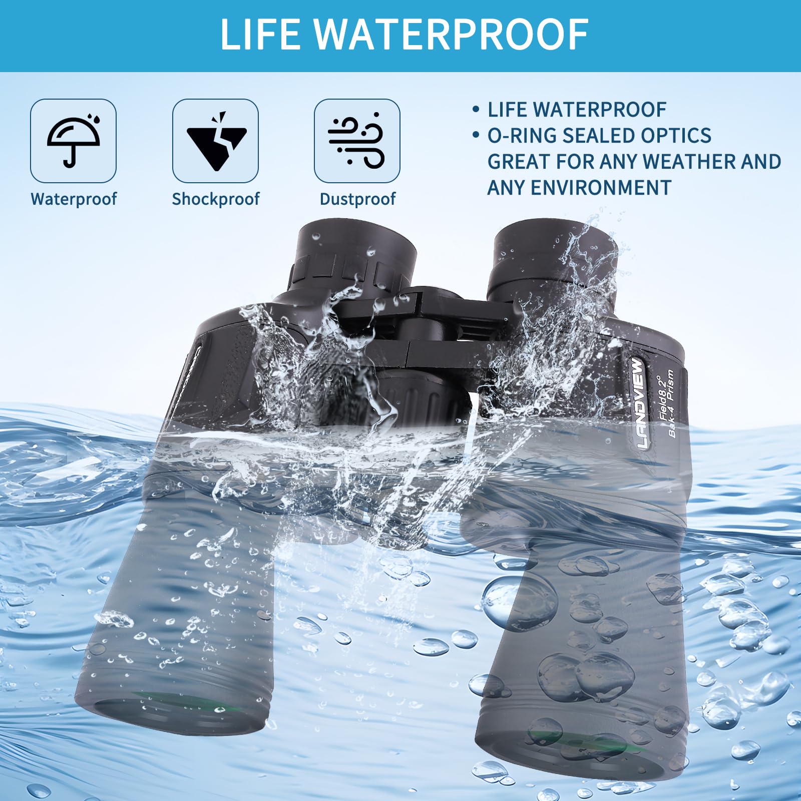 Atrery 20X50 High Powered Binoculars For Adults, Waterproof Hunting Binoculars With Low Light Vision, Binoculars For Bird Watching, Hunting, Traveling, Sightseeing (Black)