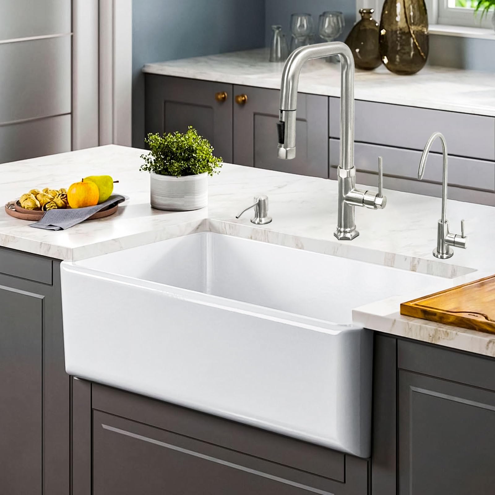 Hoanmpy Water Filter Faucet,Drinking Water Faucet Fits Reverse Osmosis And Water Filtration System For Kitchen Bar Sink Faucet In Non-Air Gap Sus304 Stainless Modern Brushed Nickel Lead-