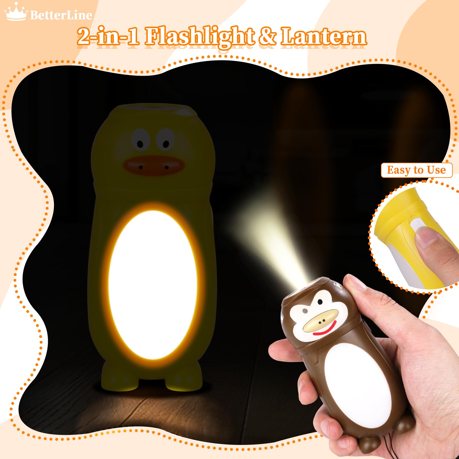 Kunhe 4 Pack Animal Flashlights Stocking Stuffers Kids Small Mini Led Flashlight Camping Essentials For Kids Toddlers Lantern Cute Flashlight Christmas For Girls Boys