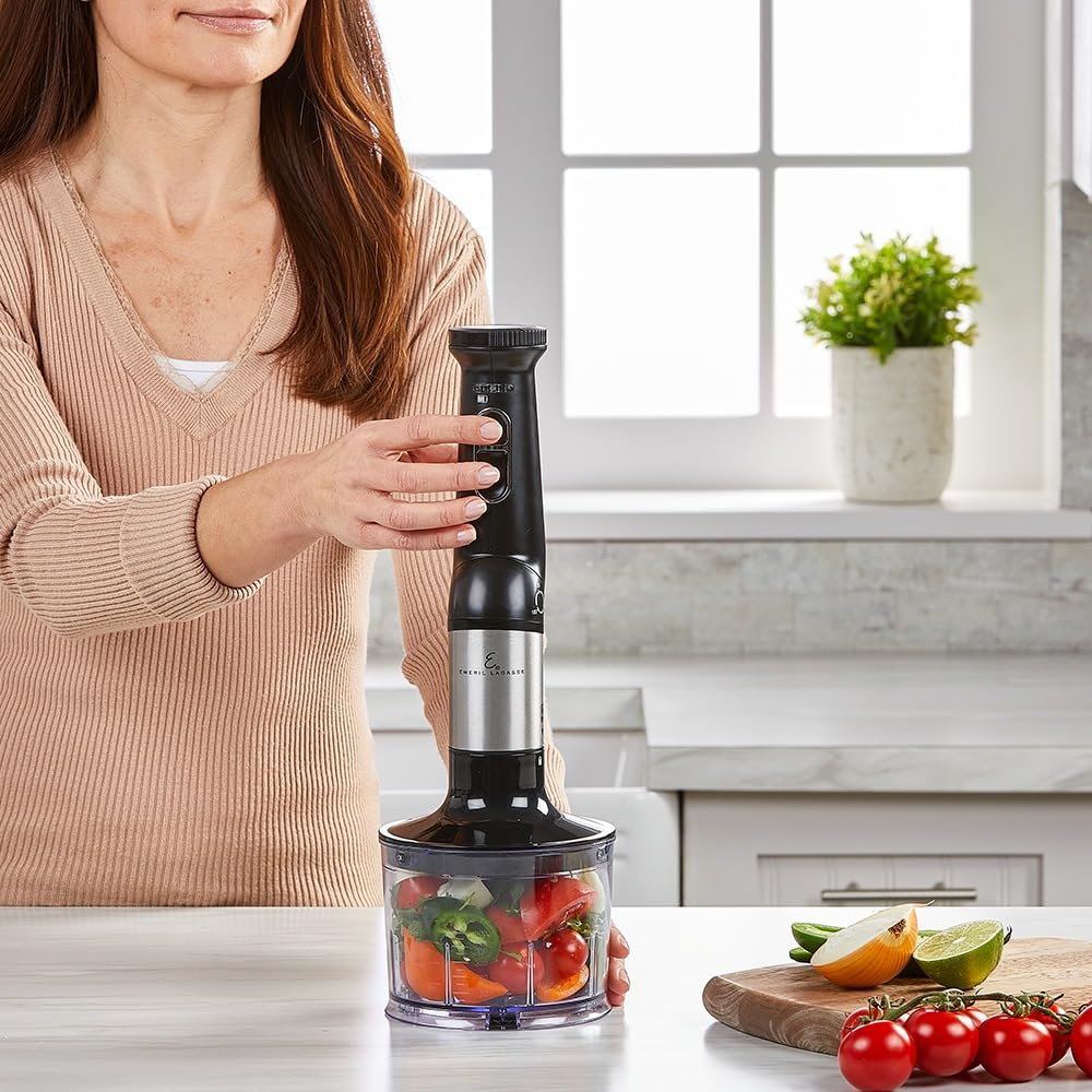 Emeril Lagasse Emeril Everyday Blender & Beyond Immersion Hand Blender, Cordless With Charging Station, Whisk And Double Beater Included.