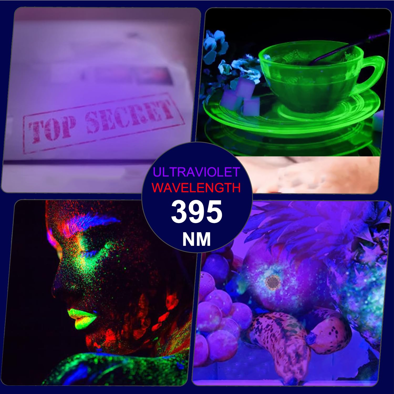 Hyvczp 4 Pack Uv Blacklight Flashlights, Mini 395Nm Blacklight Flashlights, Handheld Pen Lights With Clip Detector For Leak, Pet Urine, Hotel Inspection, Dry Stain And Dye Detector, 5.2 Inch Long