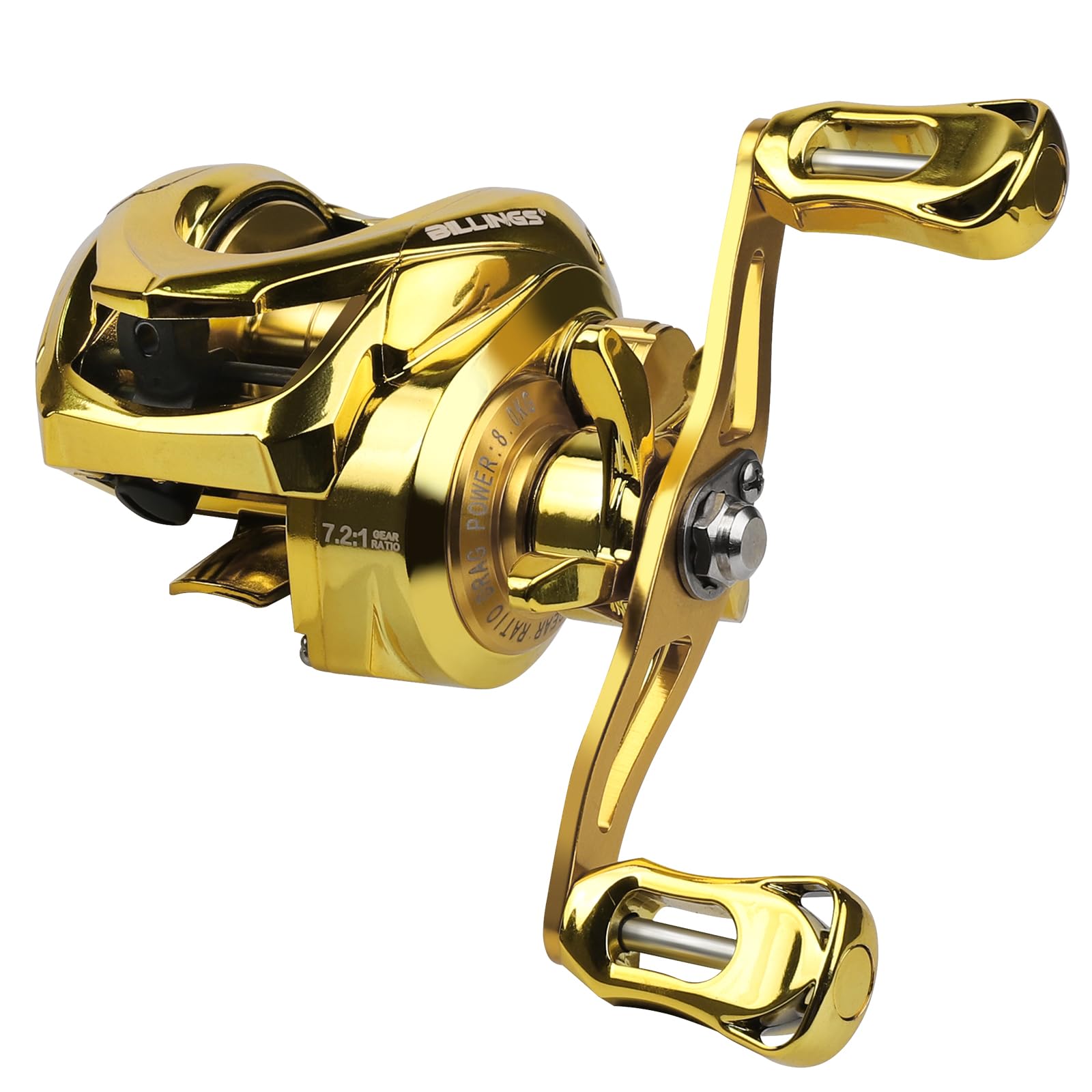 Billings Baitcasting Reel, Lightweight Nylon Frame Baitcaster Fishing Reel,Compact Design,7.2:1 High-Speed Gear Ratio Casting Reel,Super Smooth,17.6Lb Max Drag With Aluminum Spool