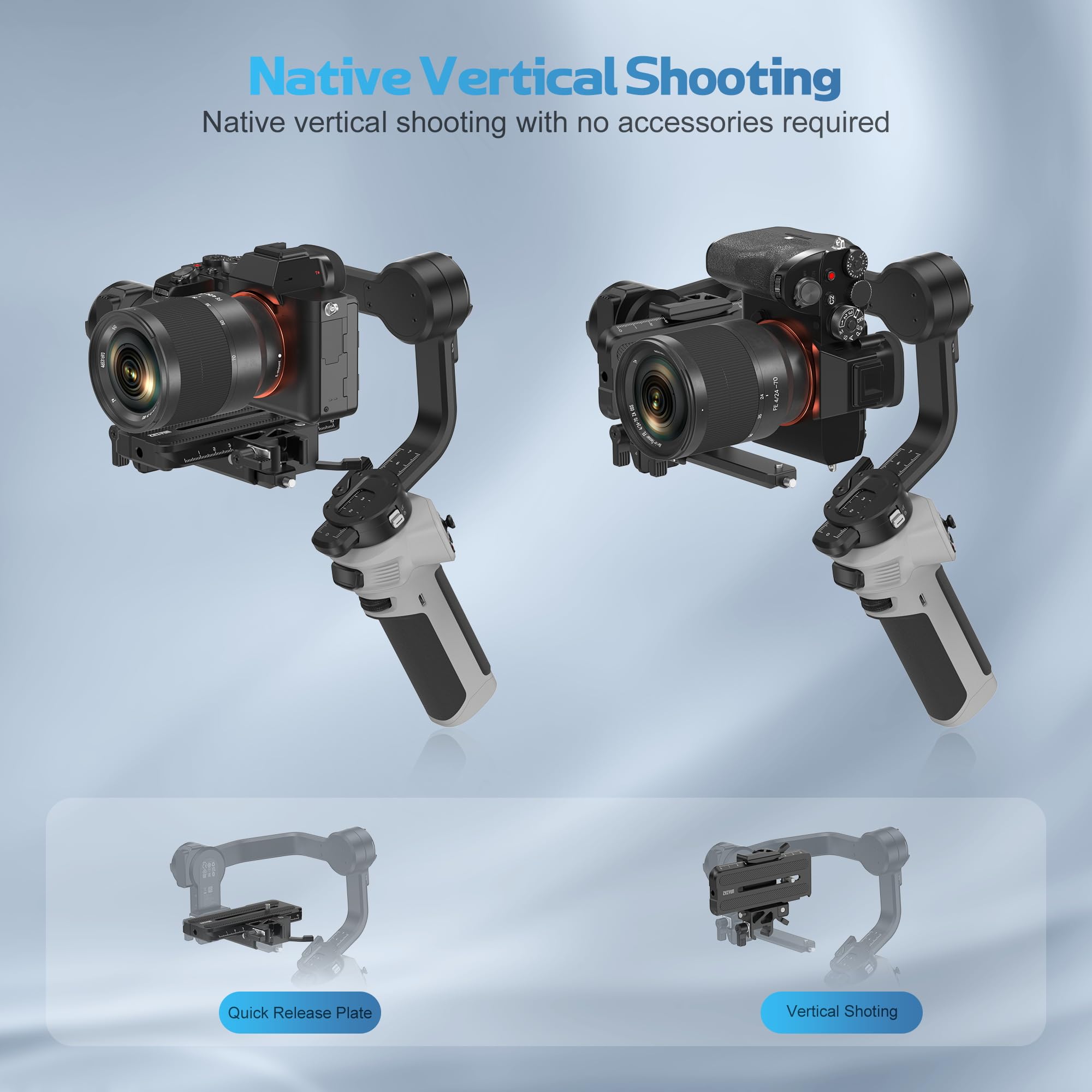 Zhiyun Cinepeer Weebill 3E Gimbal Stabilizer 3-Axis Camera Gimbal For Canon/Sony/Panasonic/Nikon, Bluetooth Shutter Control, Native Vertical Shooting