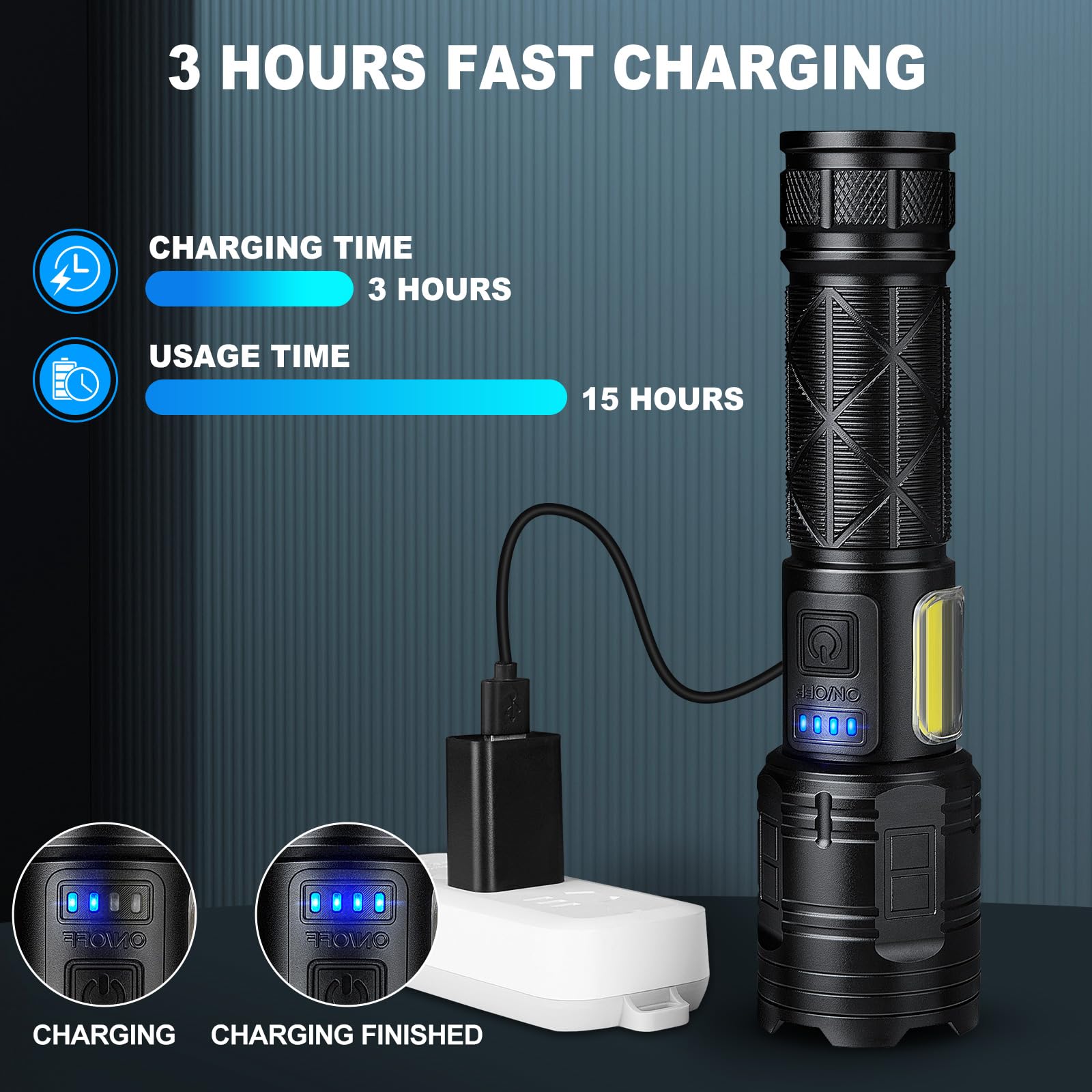 Cinlinso Rechargeable Led Flashlights 990000 High Lumens 2 Pack, Super Bright Flash Light With 7 Modes, Ipx7 Waterproof, Powered Handheld Flashlight For Home Camping Emergencies