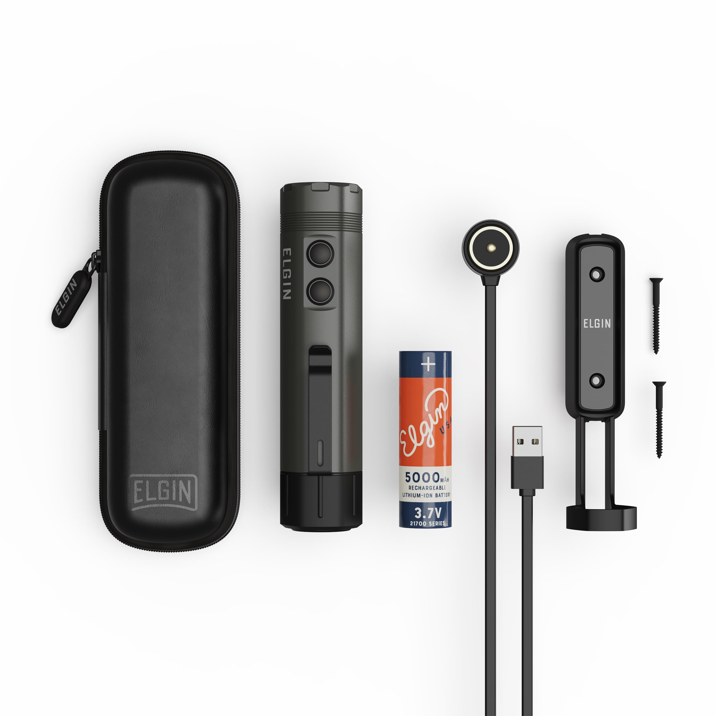 Elgin Maverick Led Rechargeable Flashlight, 1600 Lumens, Usb Magnetic Charging, Compact Cree Tactical Light For Work, Mechanics, Camping & Emergency, Drop-Tested, Weather-Resistant, Long Battery Life