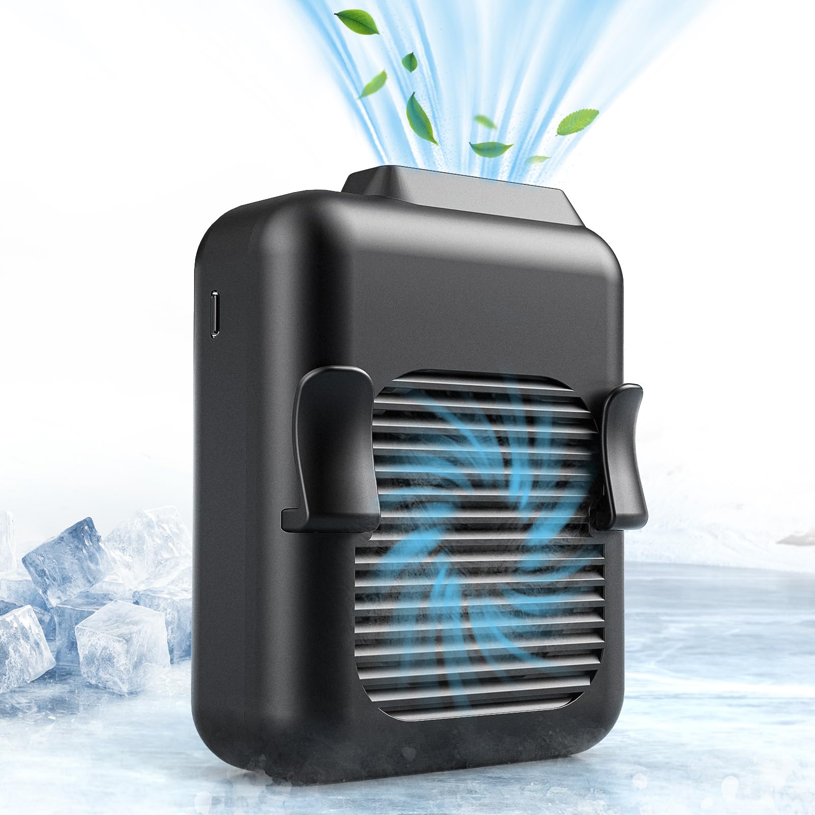 Koonie Portable Waist Fan Rechargeable, Strong Airflow 23H Working Time Hands-free Personal Necklace Fan, USB Belt Fan for Shirt - Koospark