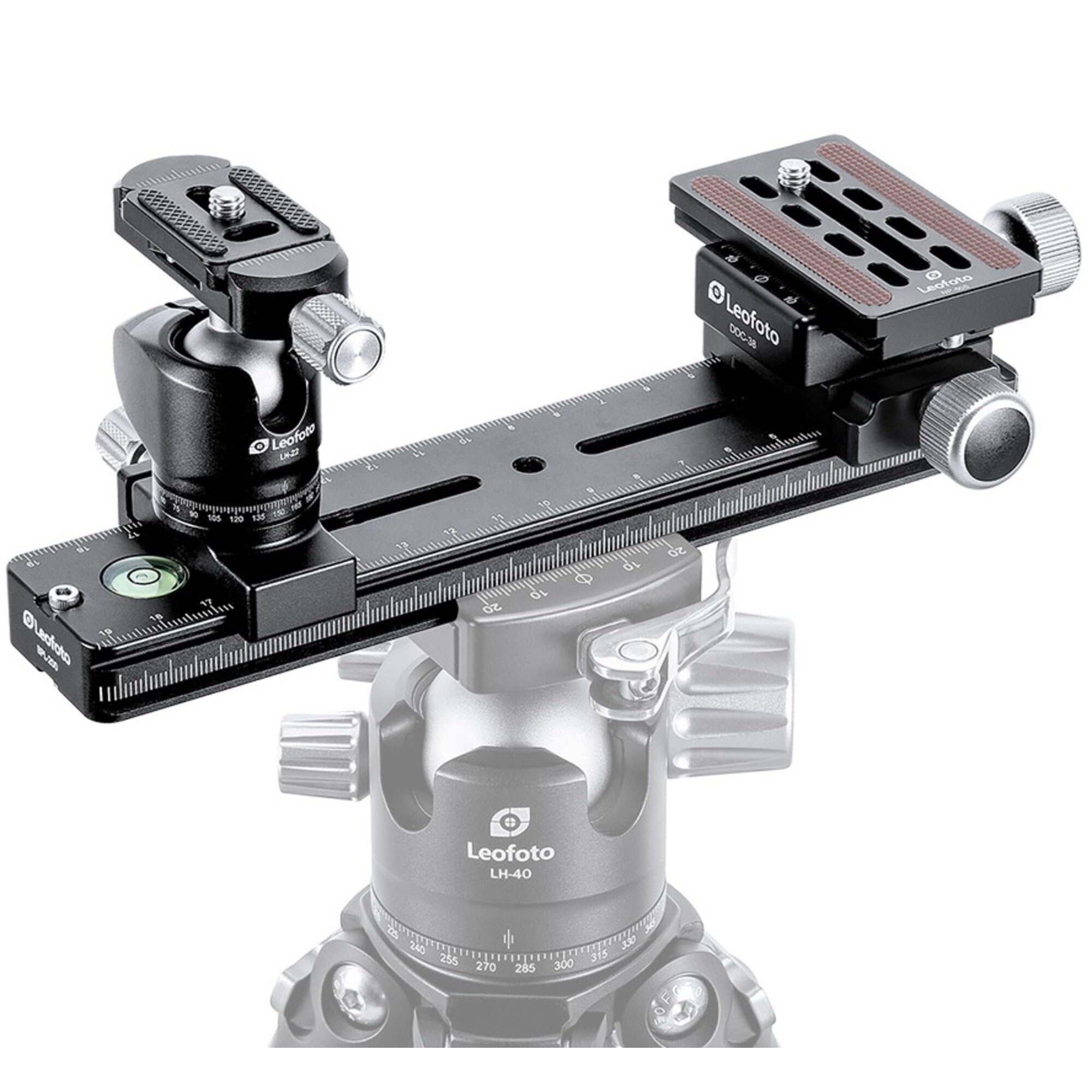 Leofoto Fdm-02 Arca Rail Kit, For Binocular/Rangefinder, Double Dovetail, Ball Head, Clamp With Qr Plate