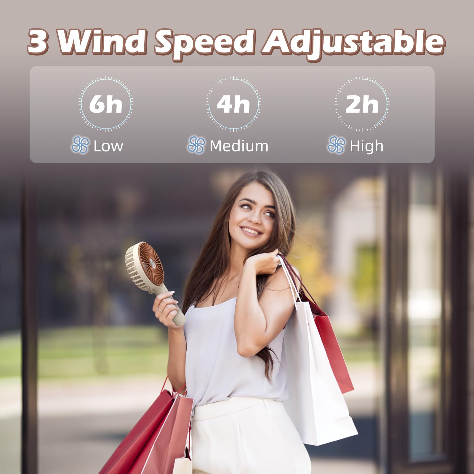 Handheld Fan - Portable Mini Fan For Travel With Usb Battery Operated, Small Foldable Rechargeable