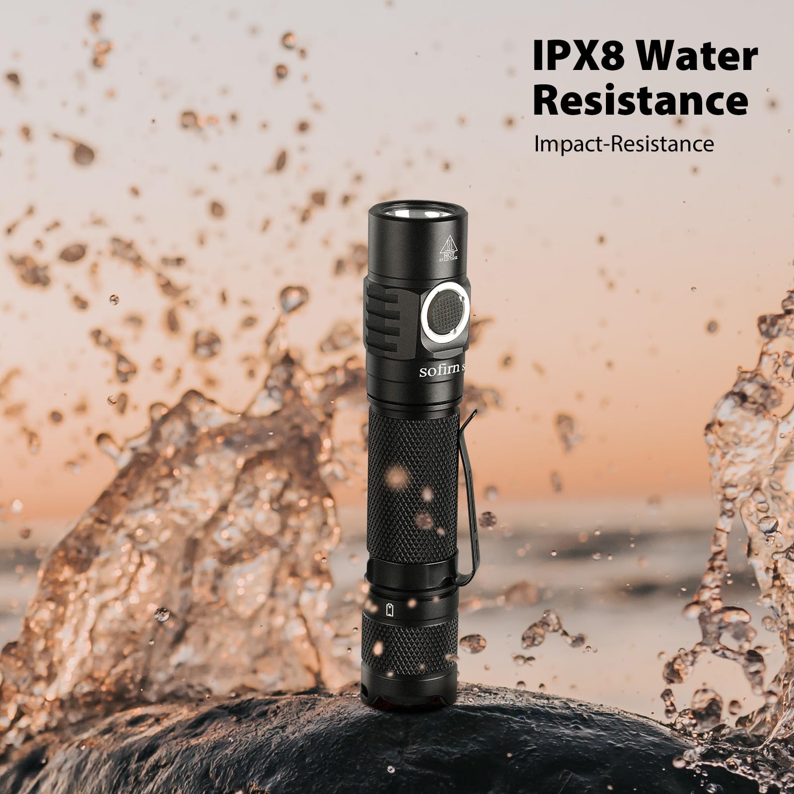 Csteboke Sofirn Sc31T Utility Flashlight Rechargeable, Super Bright Edc Flashlight 2000 High Lumens, Dual Switch, For Camping Hiking Dog Walking