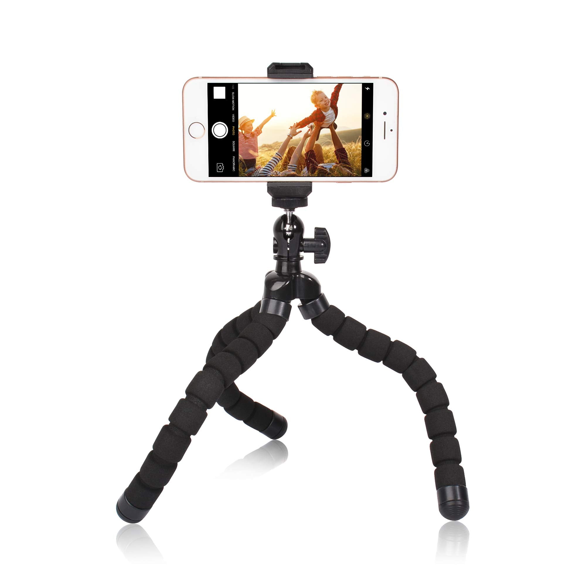 Ruittos Phone Mini Tripod, Premium Flexible Mobile Phone Tripod Stand Compatible With Iphone Samsung Go Pro, Small Digital Camera, Black